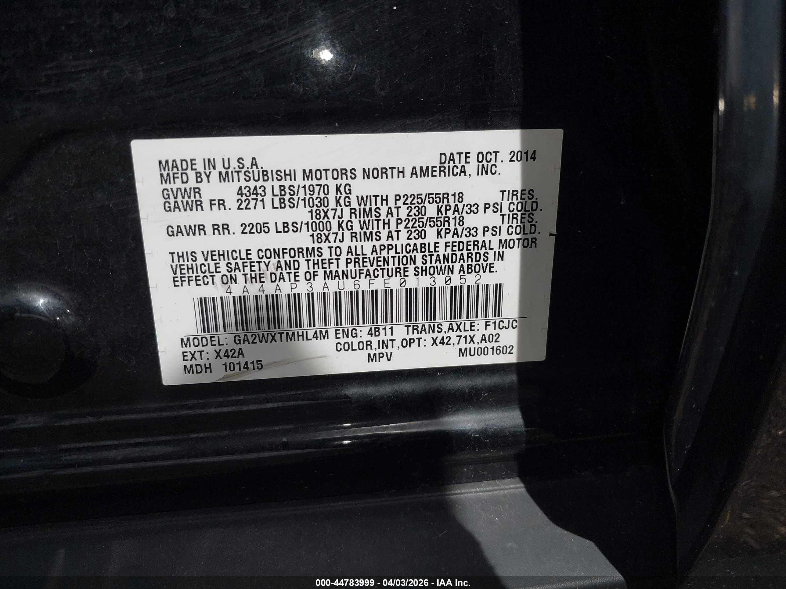 MITSUBISHI OUTLANDER image 9