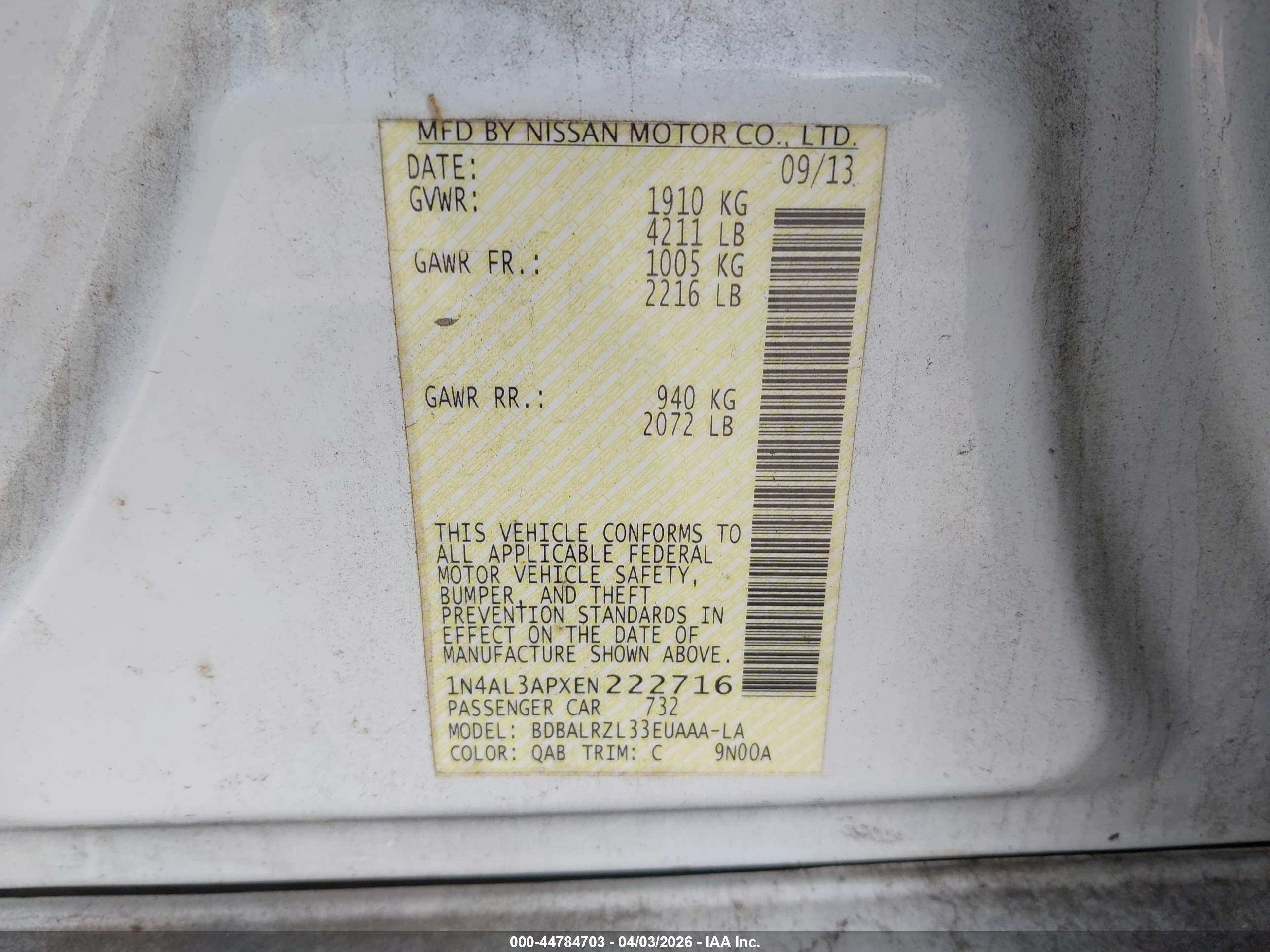 NISSAN ALTIMA image 9