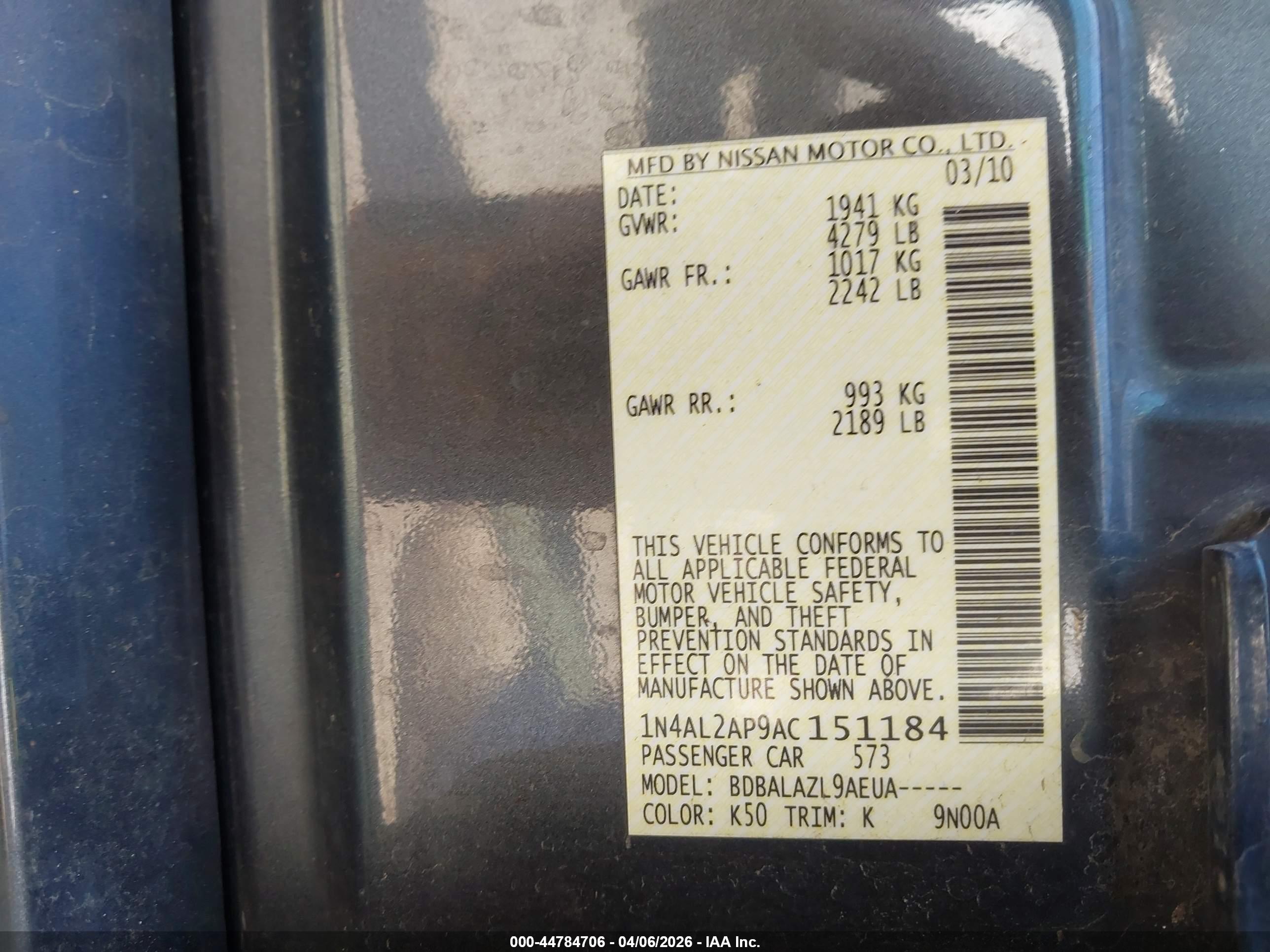 NISSAN ALTIMA image 9
