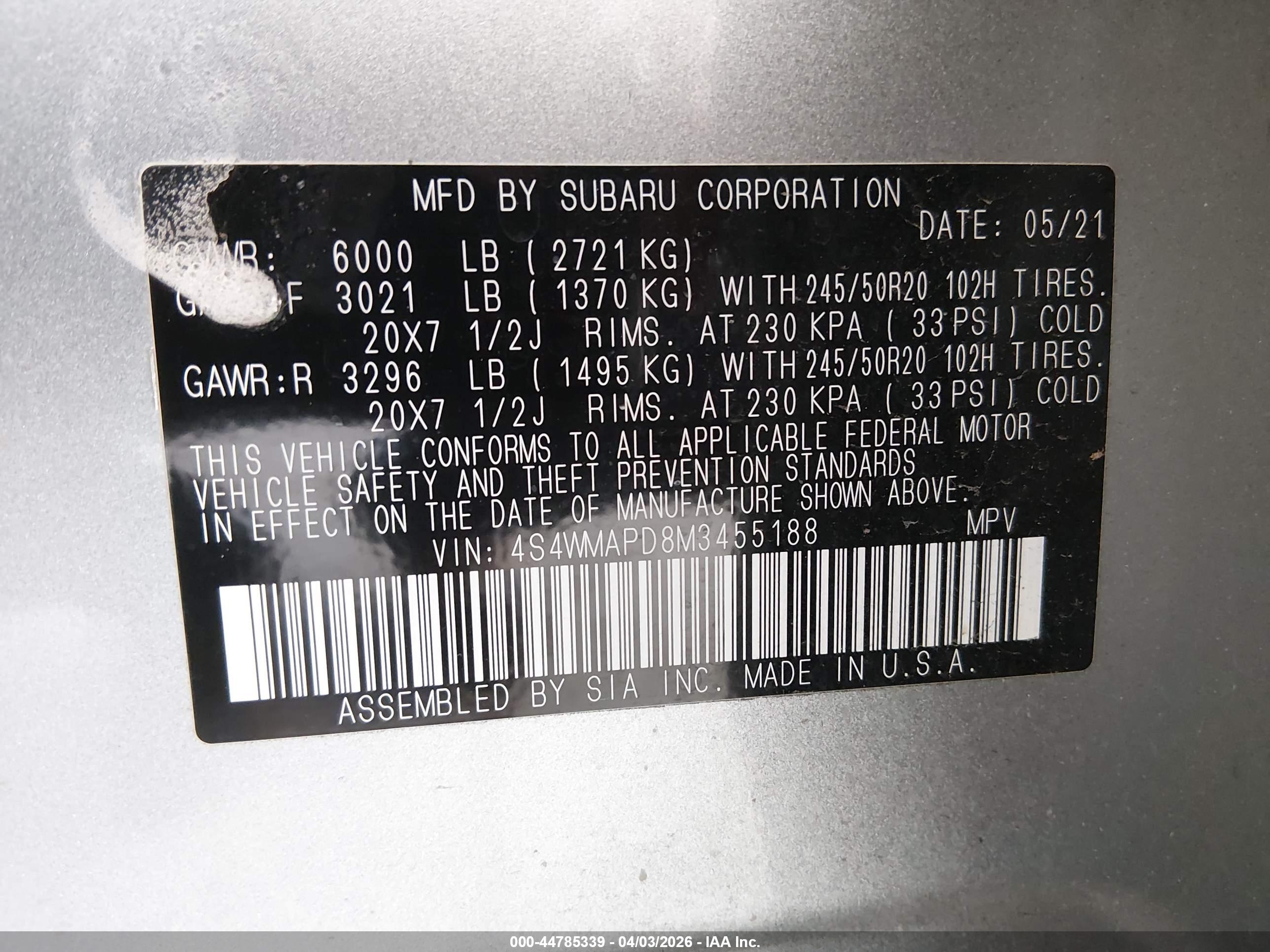SUBARU ASCENT image 9