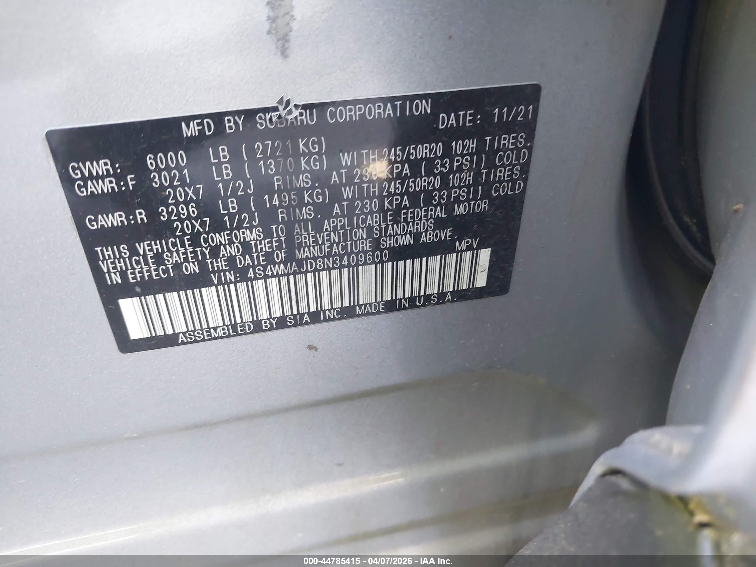 SUBARU ASCENT image 9