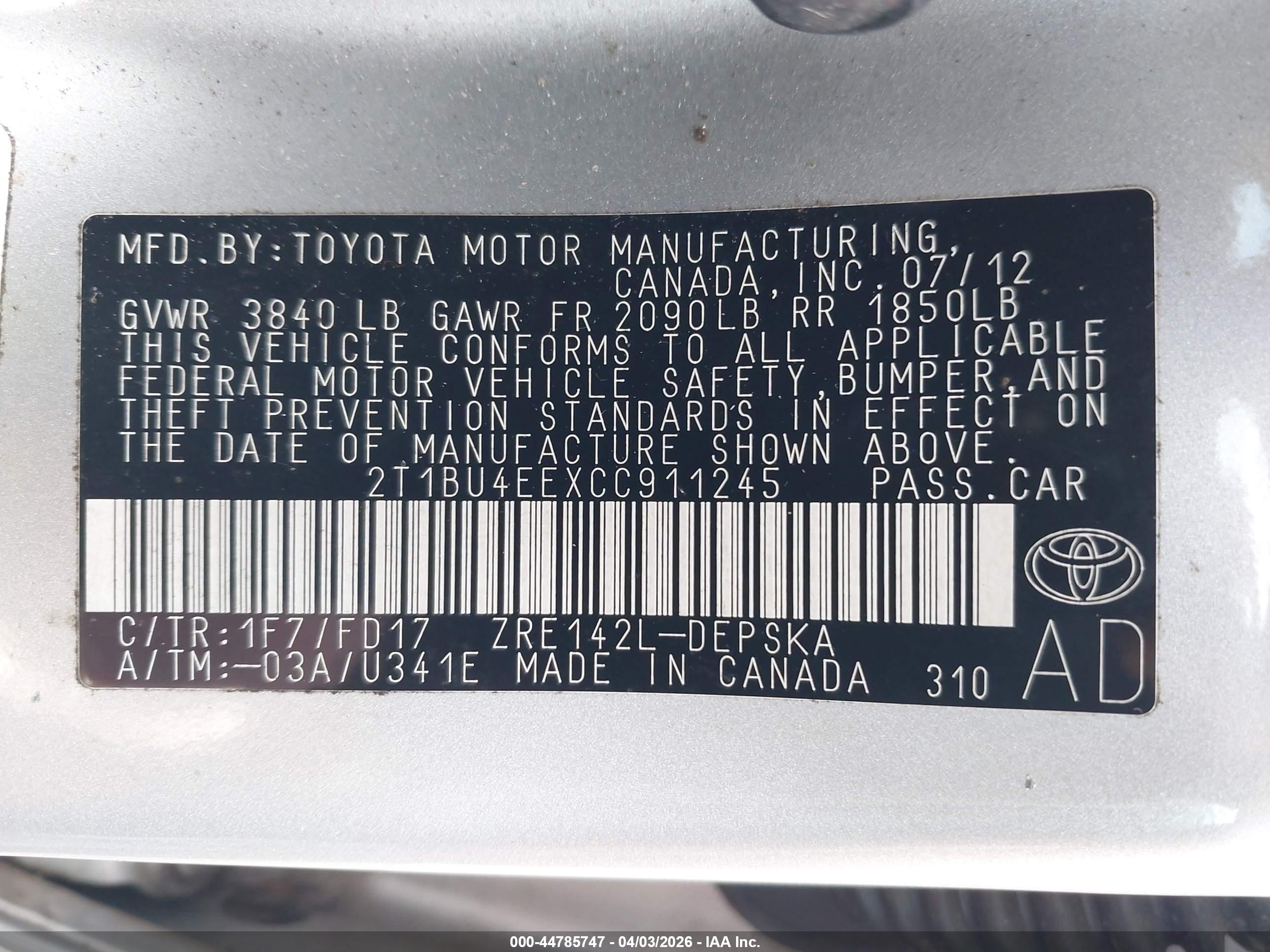 TOYOTA COROLLA image 9
