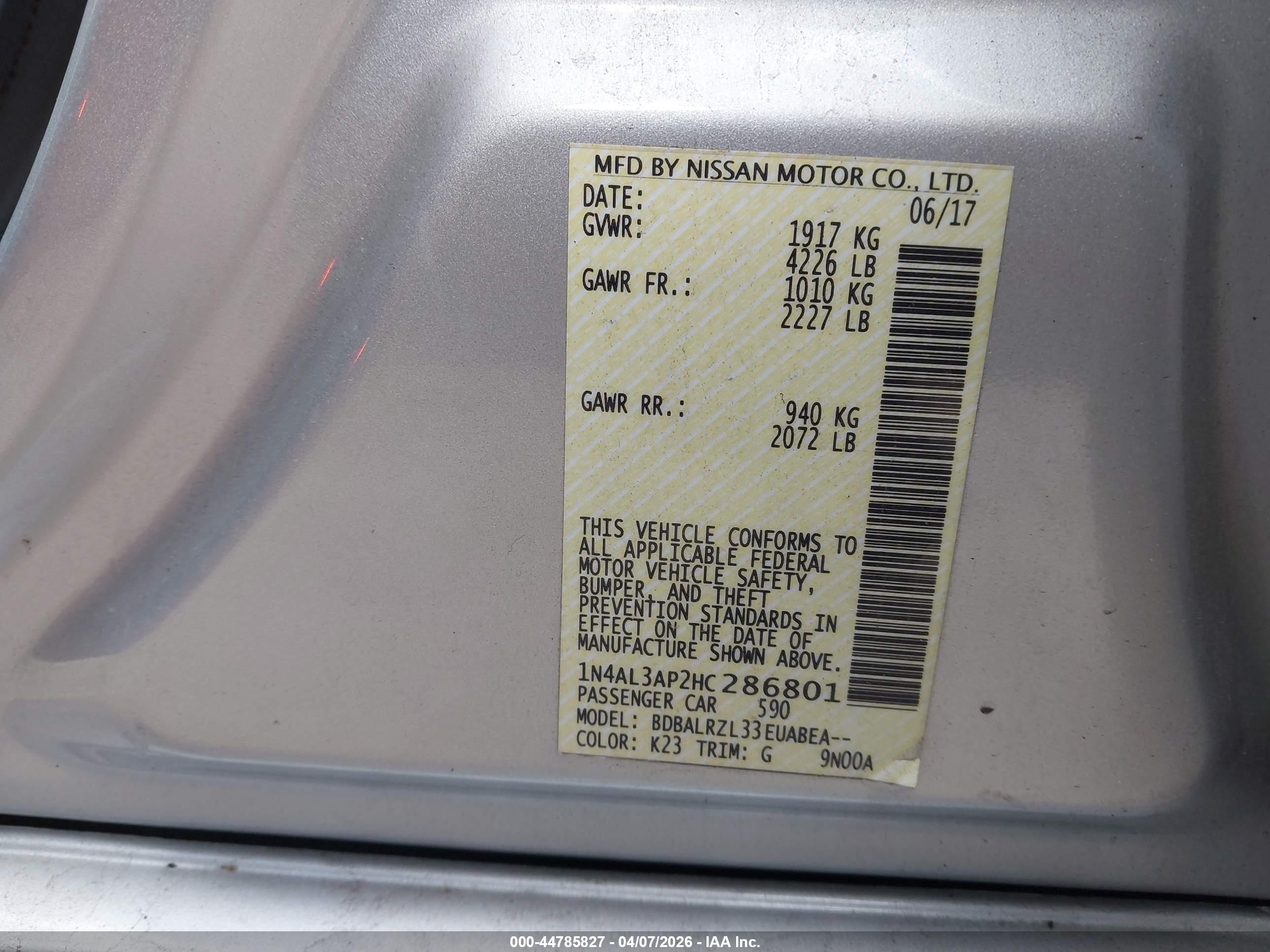 NISSAN ALTIMA image 9