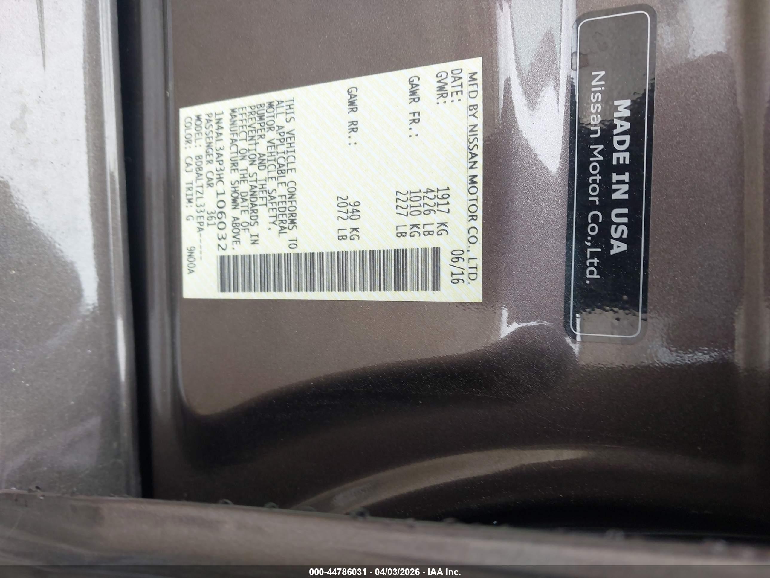 NISSAN ALTIMA image 9