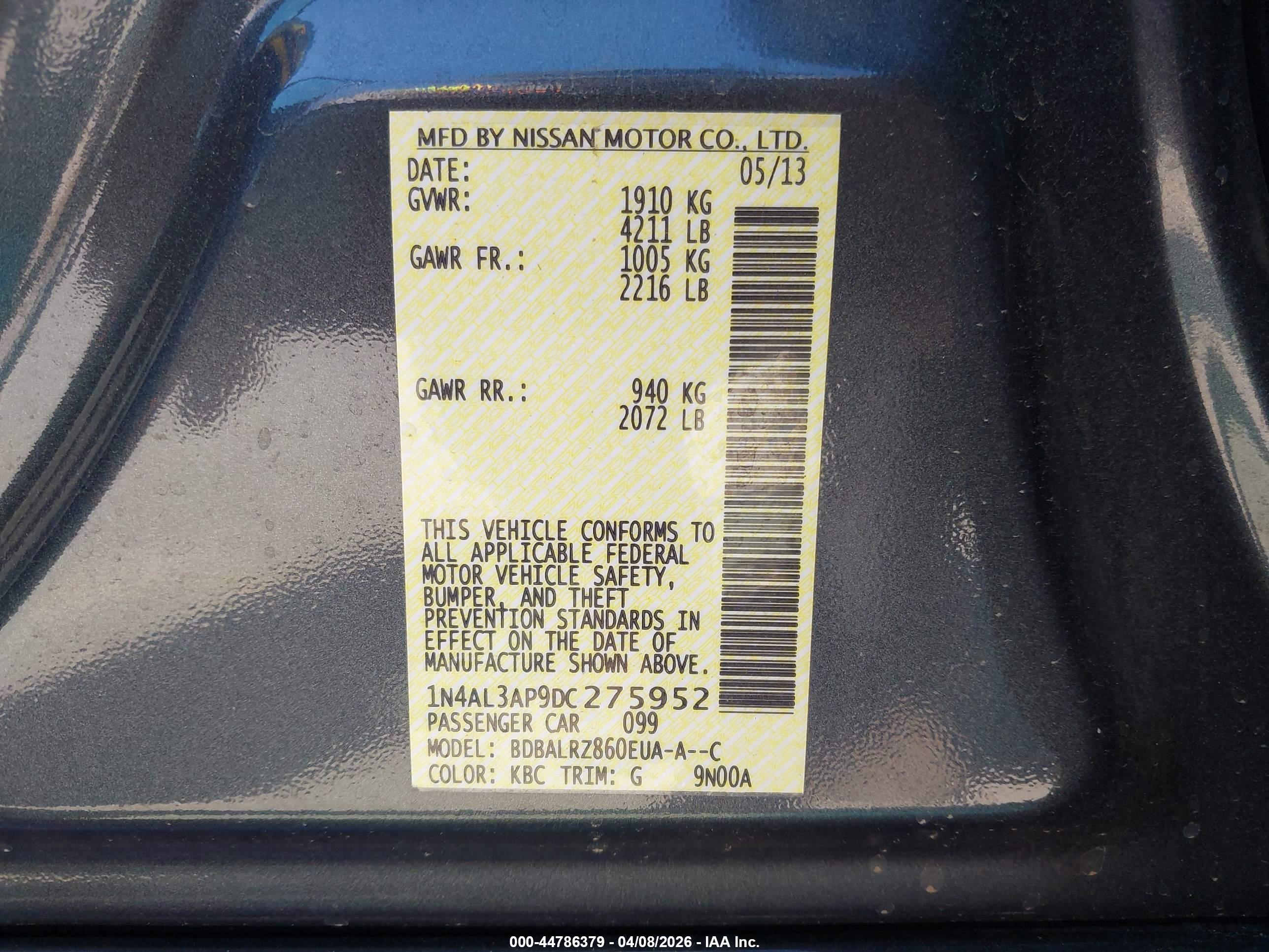 NISSAN ALTIMA image 9