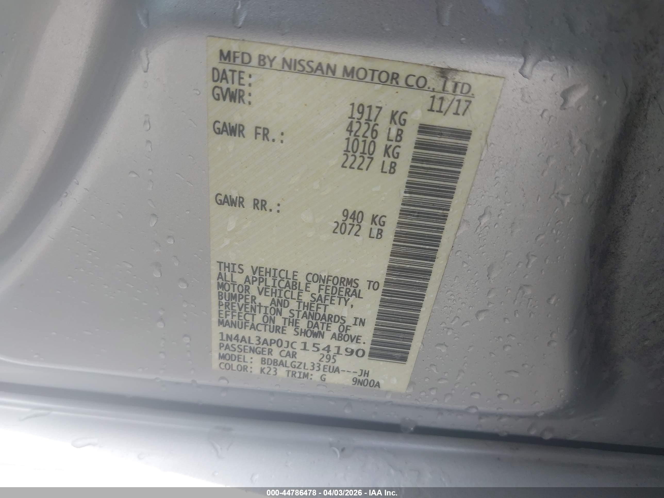 NISSAN ALTIMA image 9