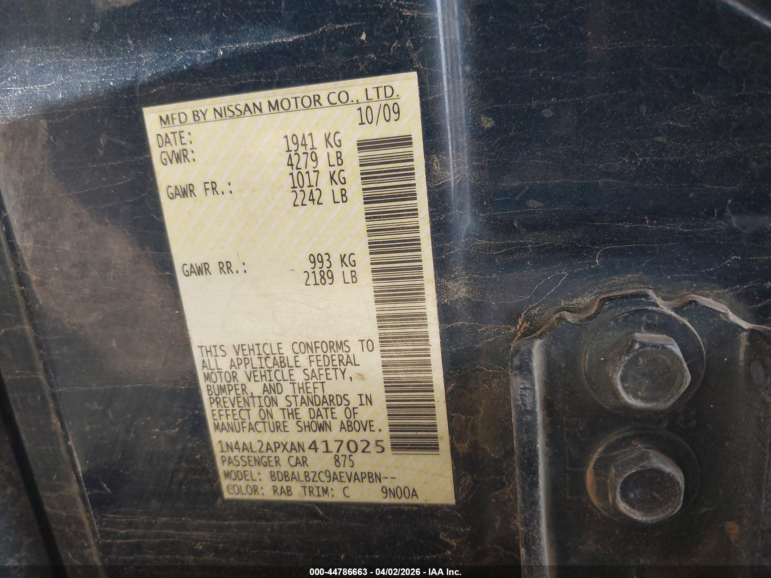 NISSAN ALTIMA image 9