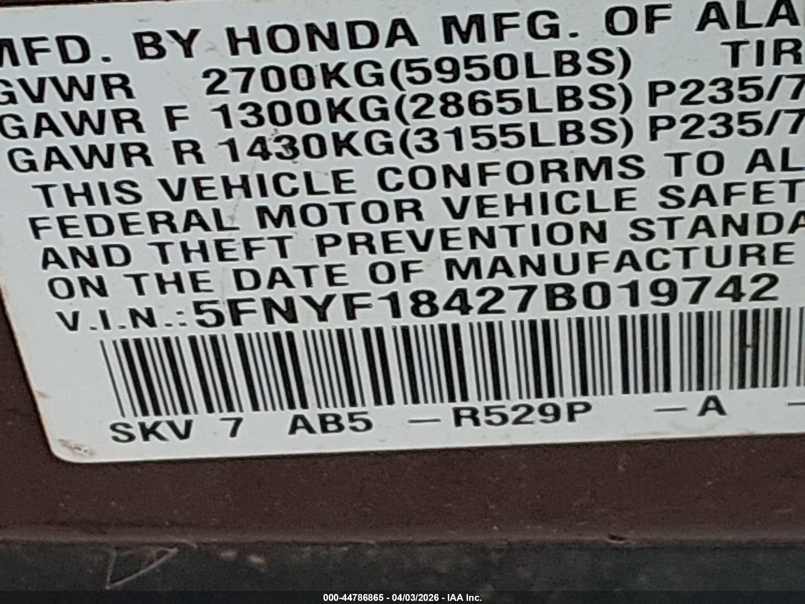 HONDA PILOT image 9