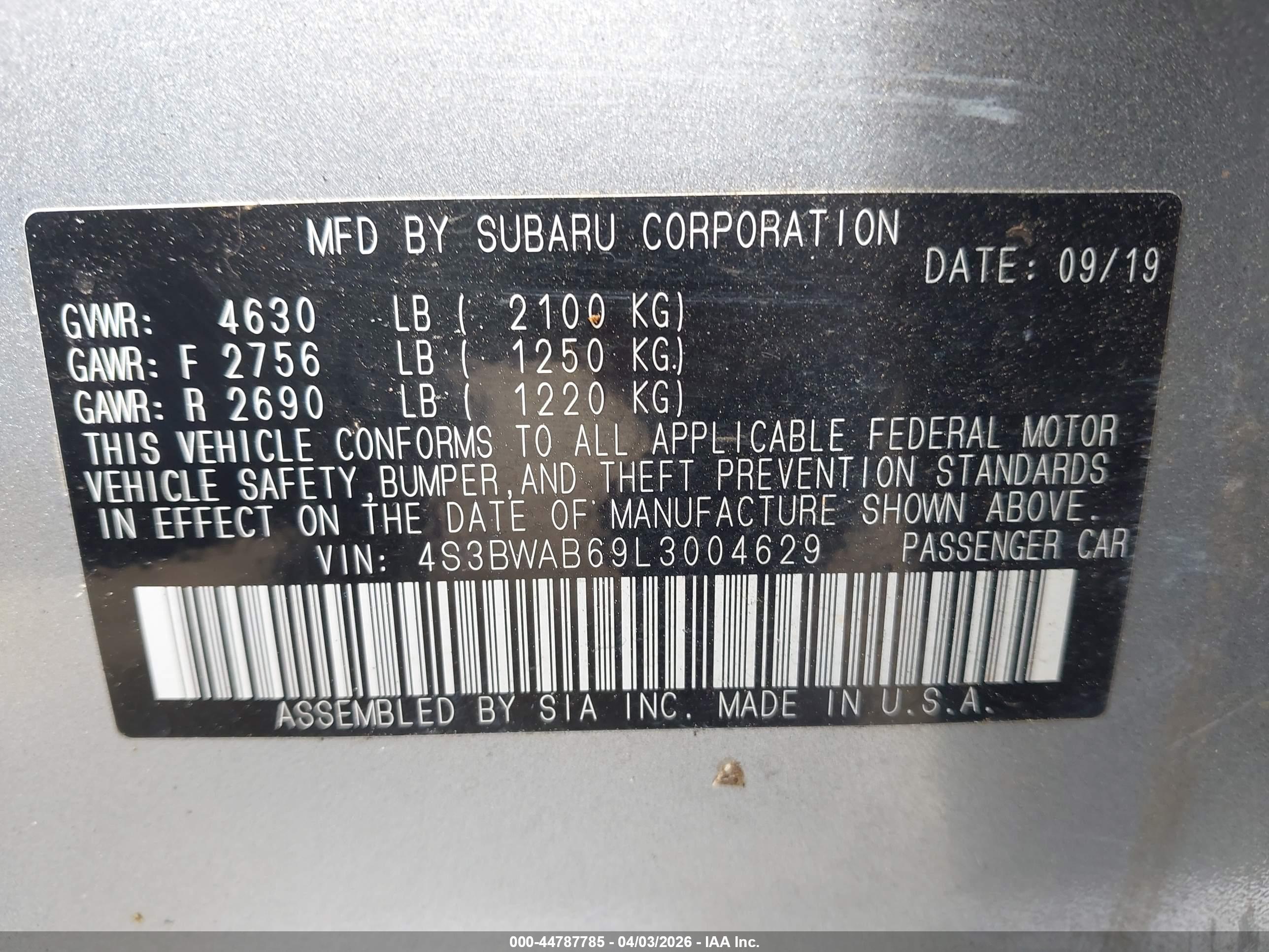 SUBARU LEGACY image 9