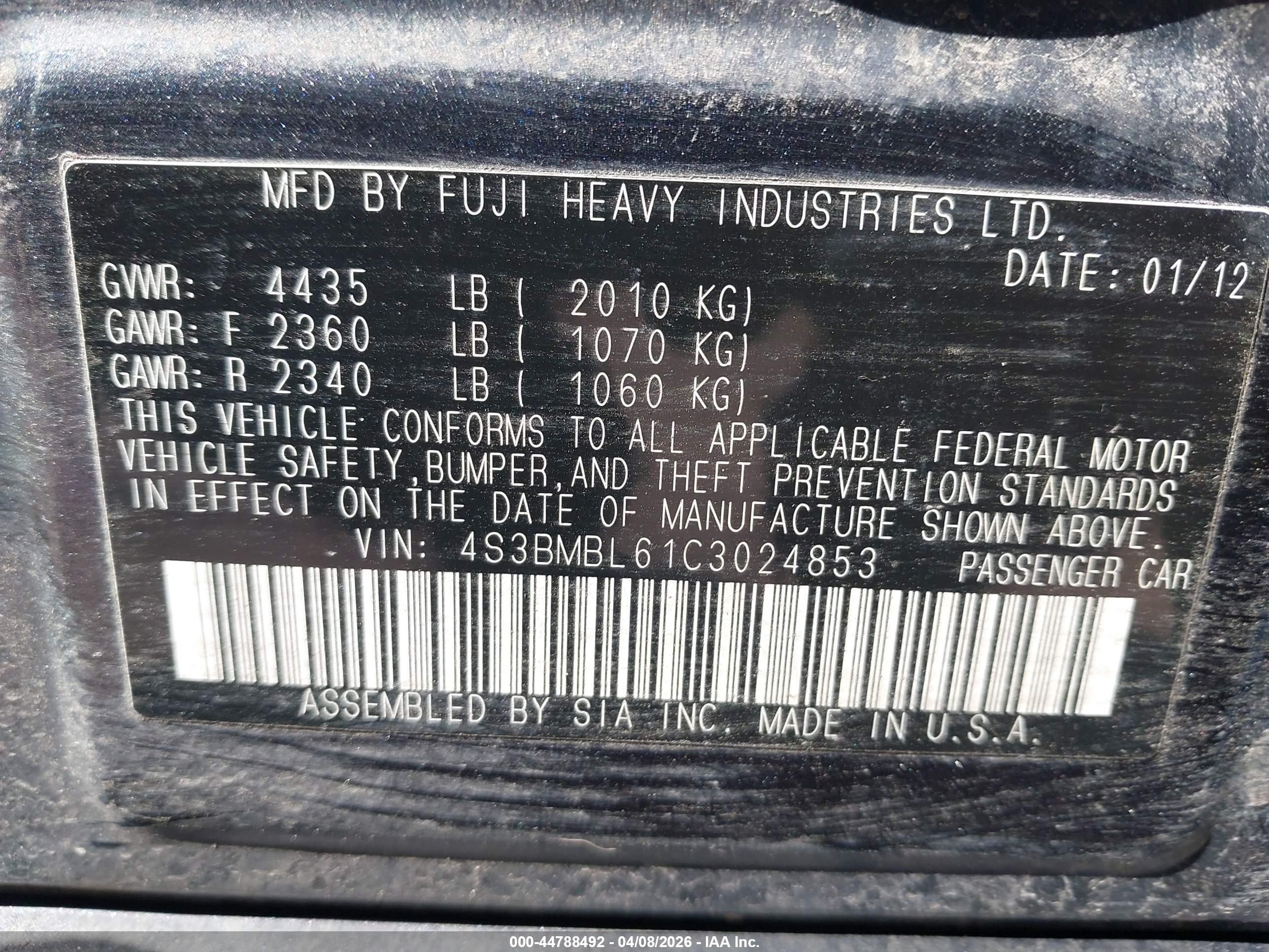 SUBARU LEGACY image 9