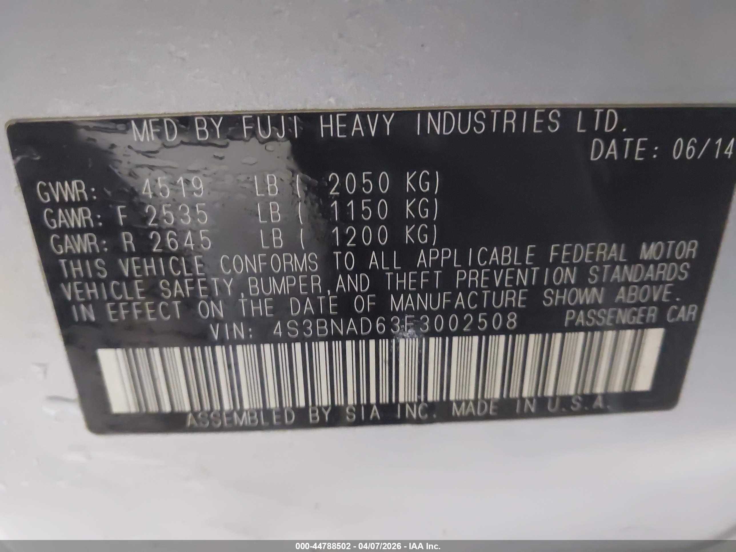 SUBARU LEGACY image 9