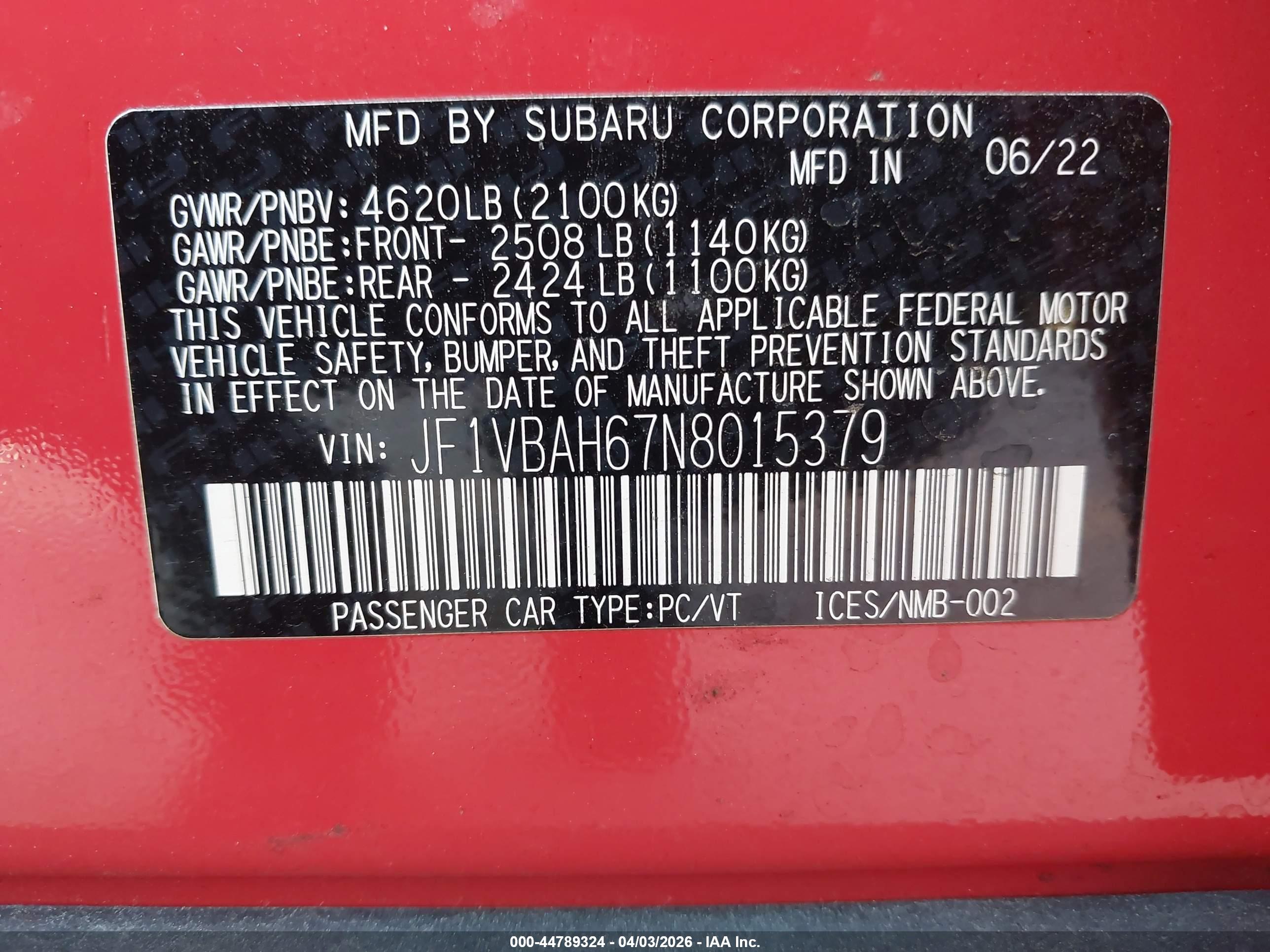SUBARU WRX image 9