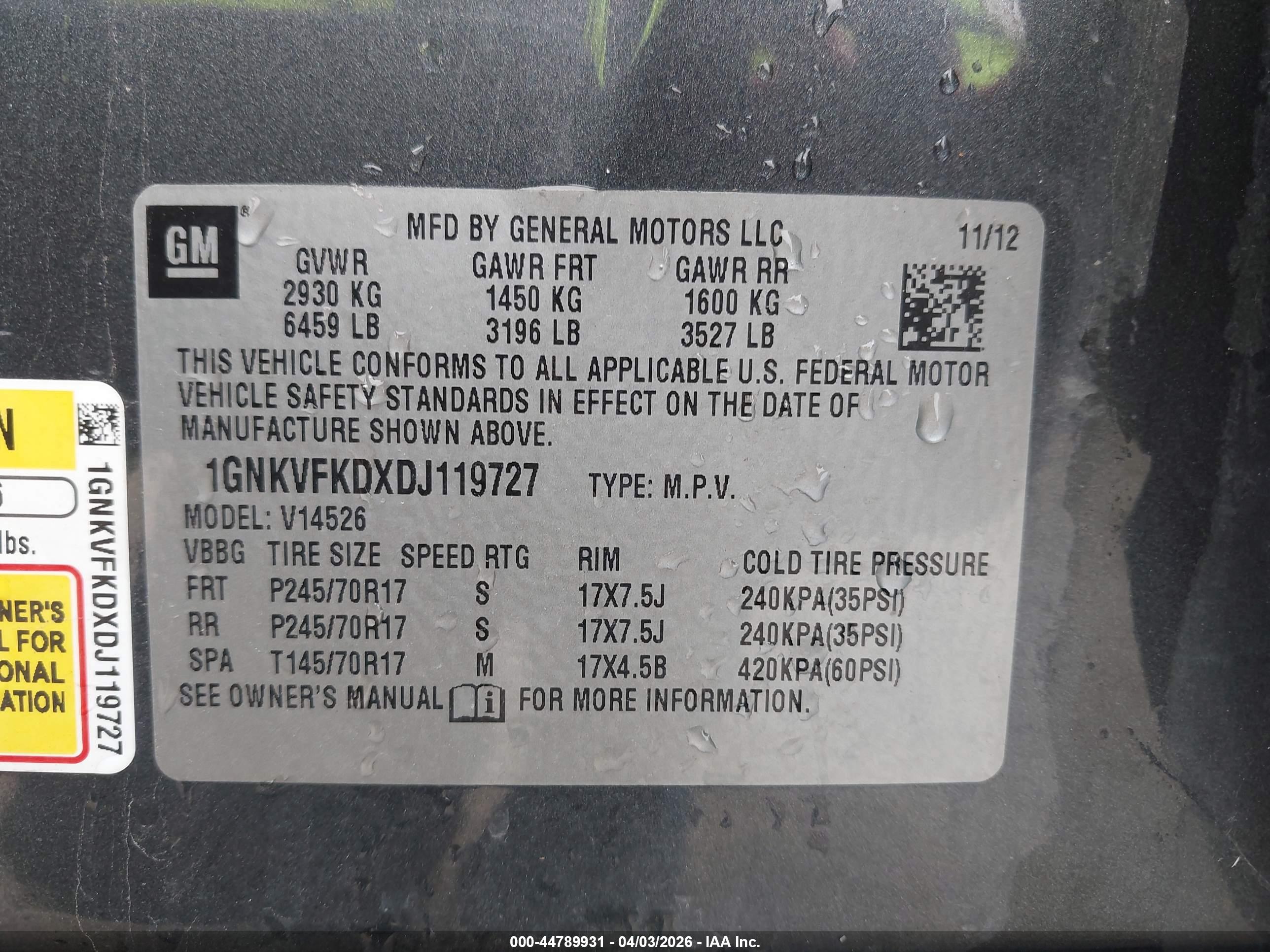 CHEVROLET TRAVERSE image 9