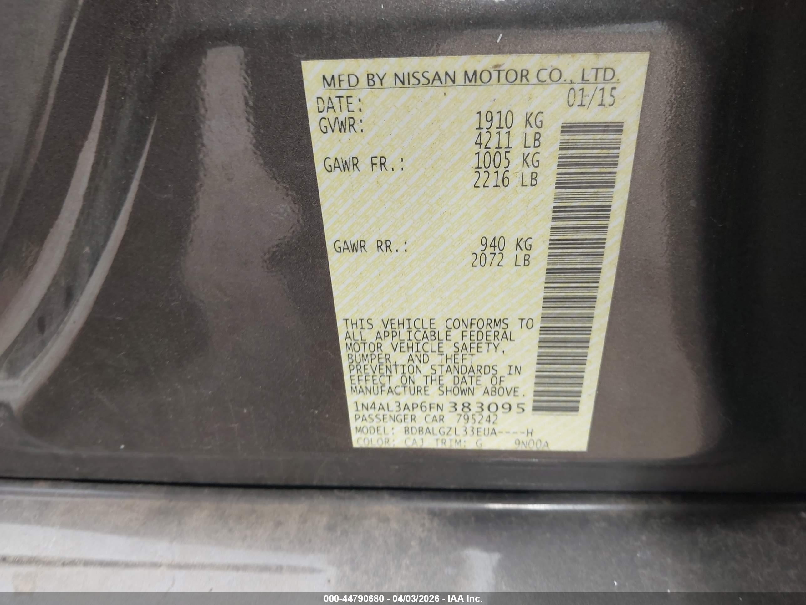 NISSAN ALTIMA image 9