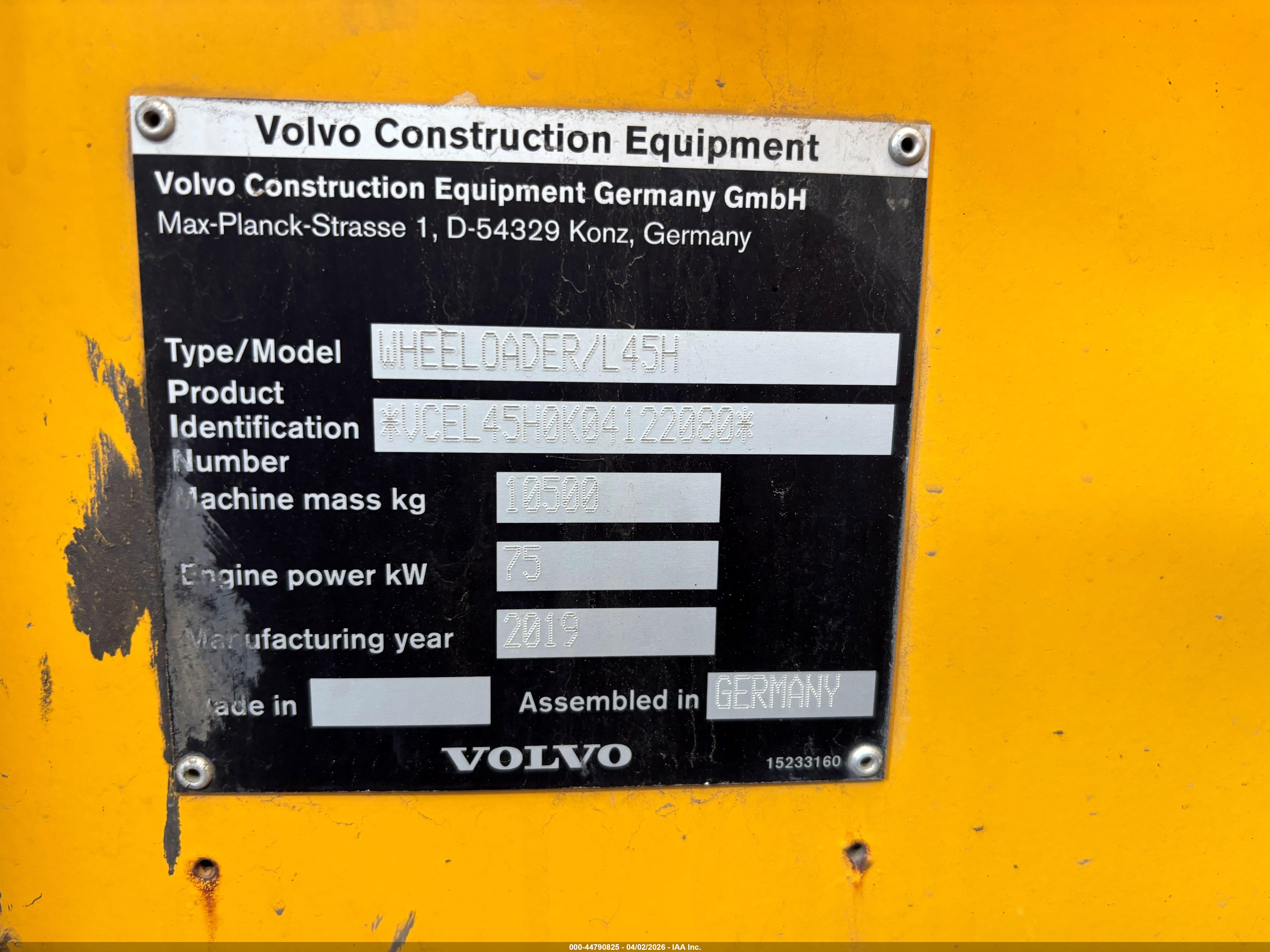 VOLVO WHEELOADER/L45H image 9