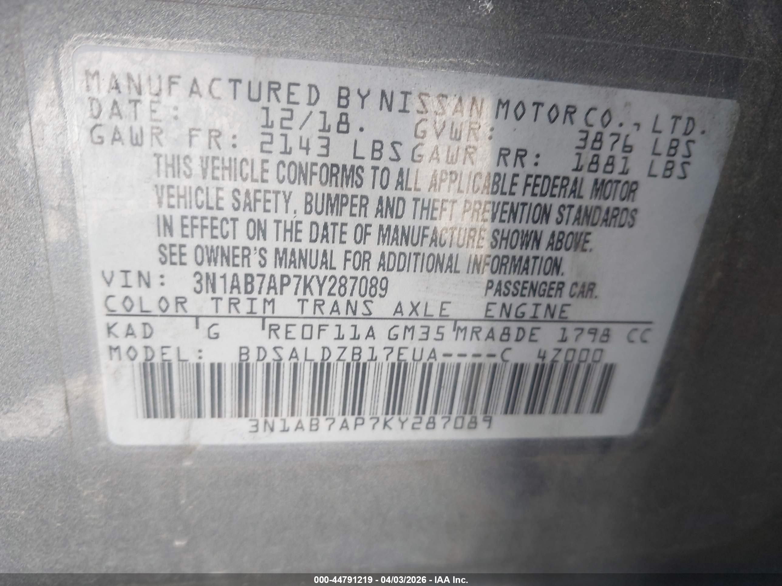 NISSAN SENTRA image 9
