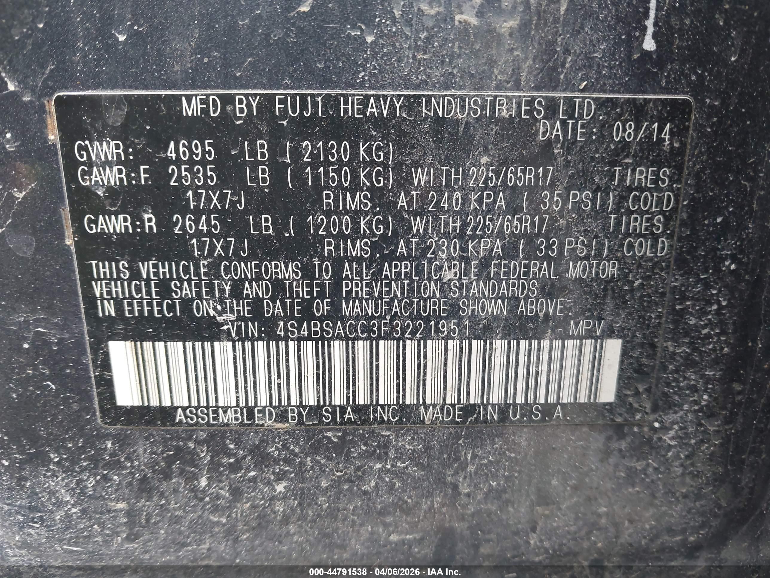 SUBARU OUTBACK image 9