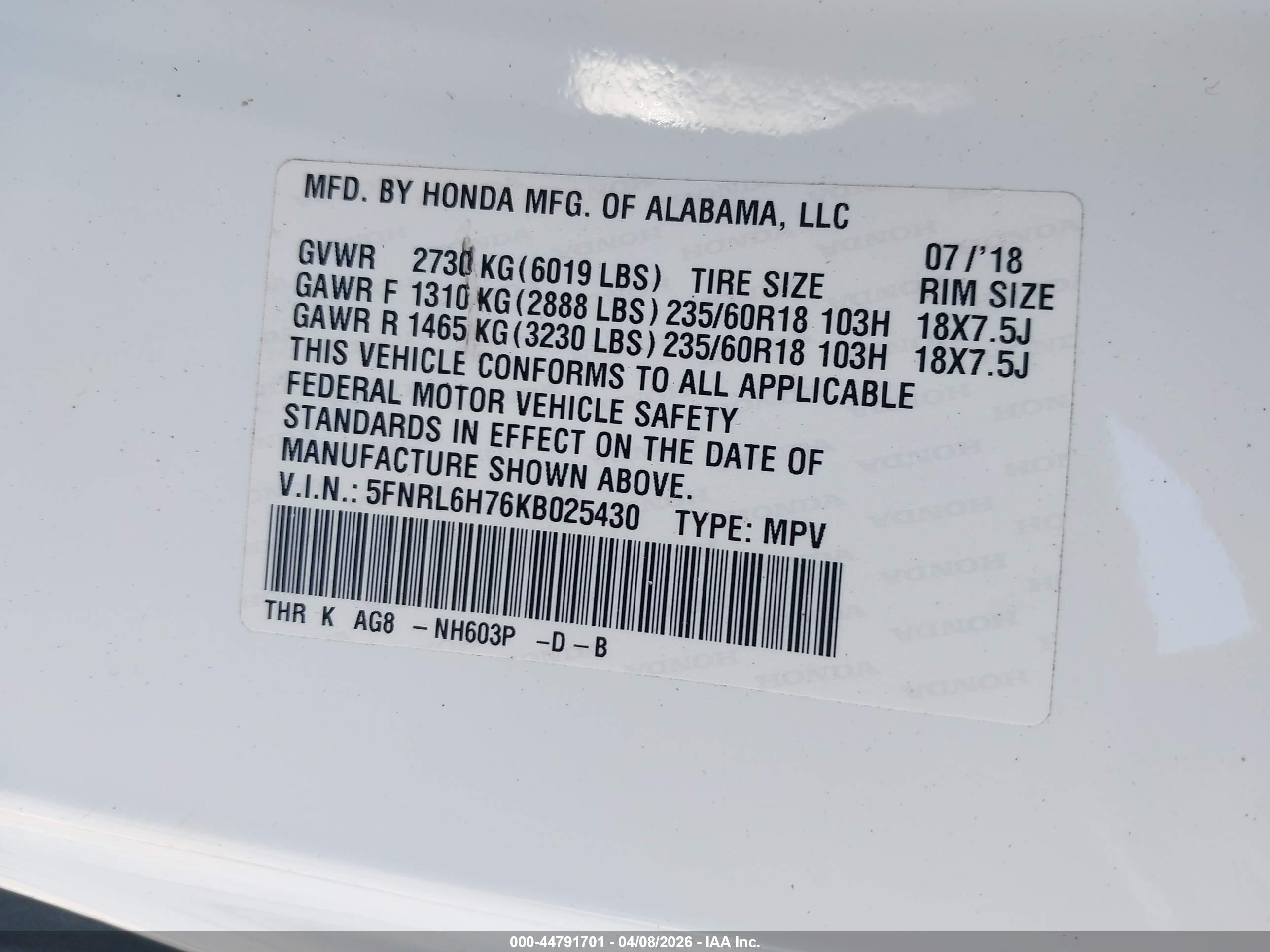 HONDA ODYSSEY image 9