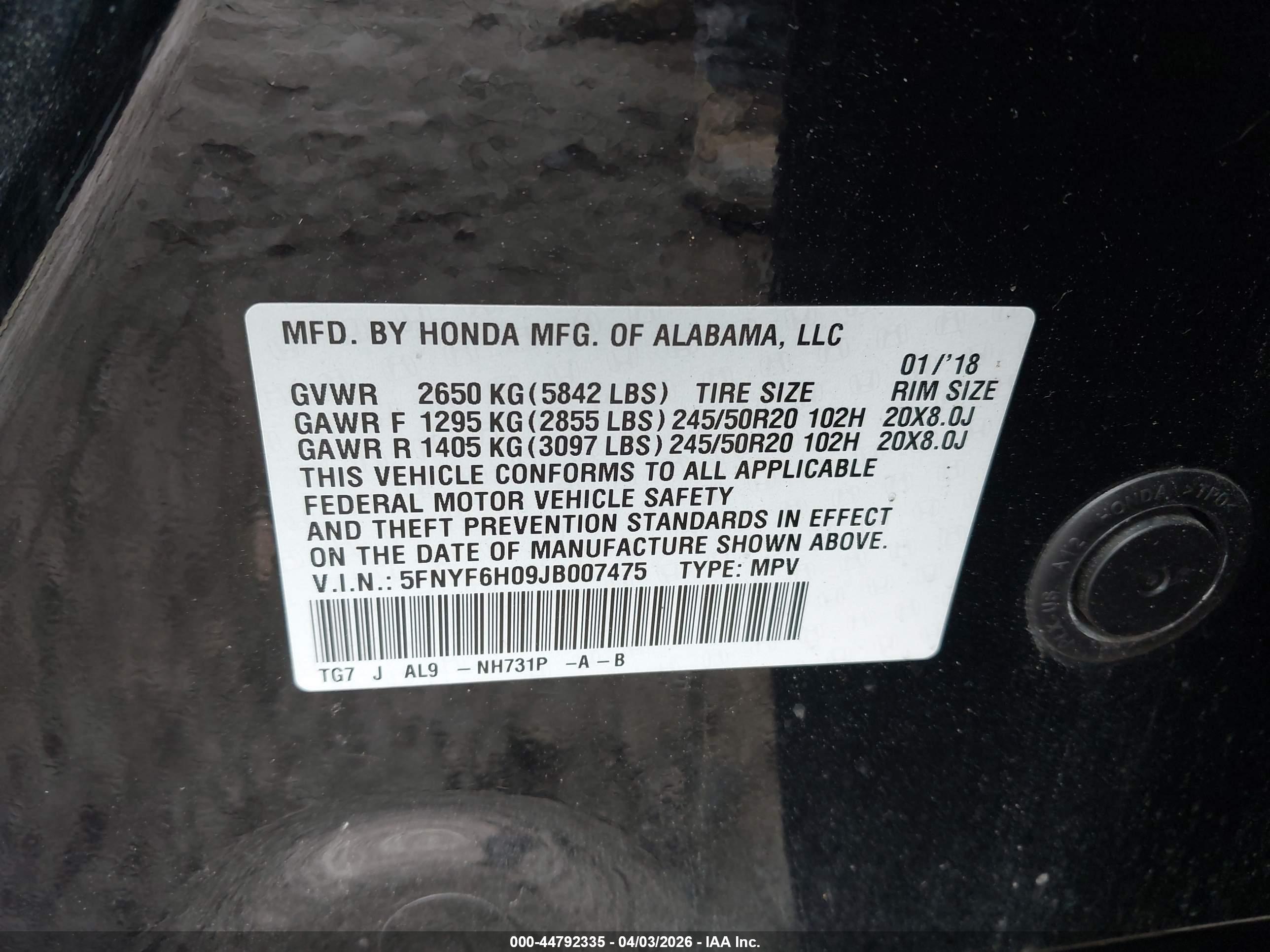 HONDA PILOT image 9