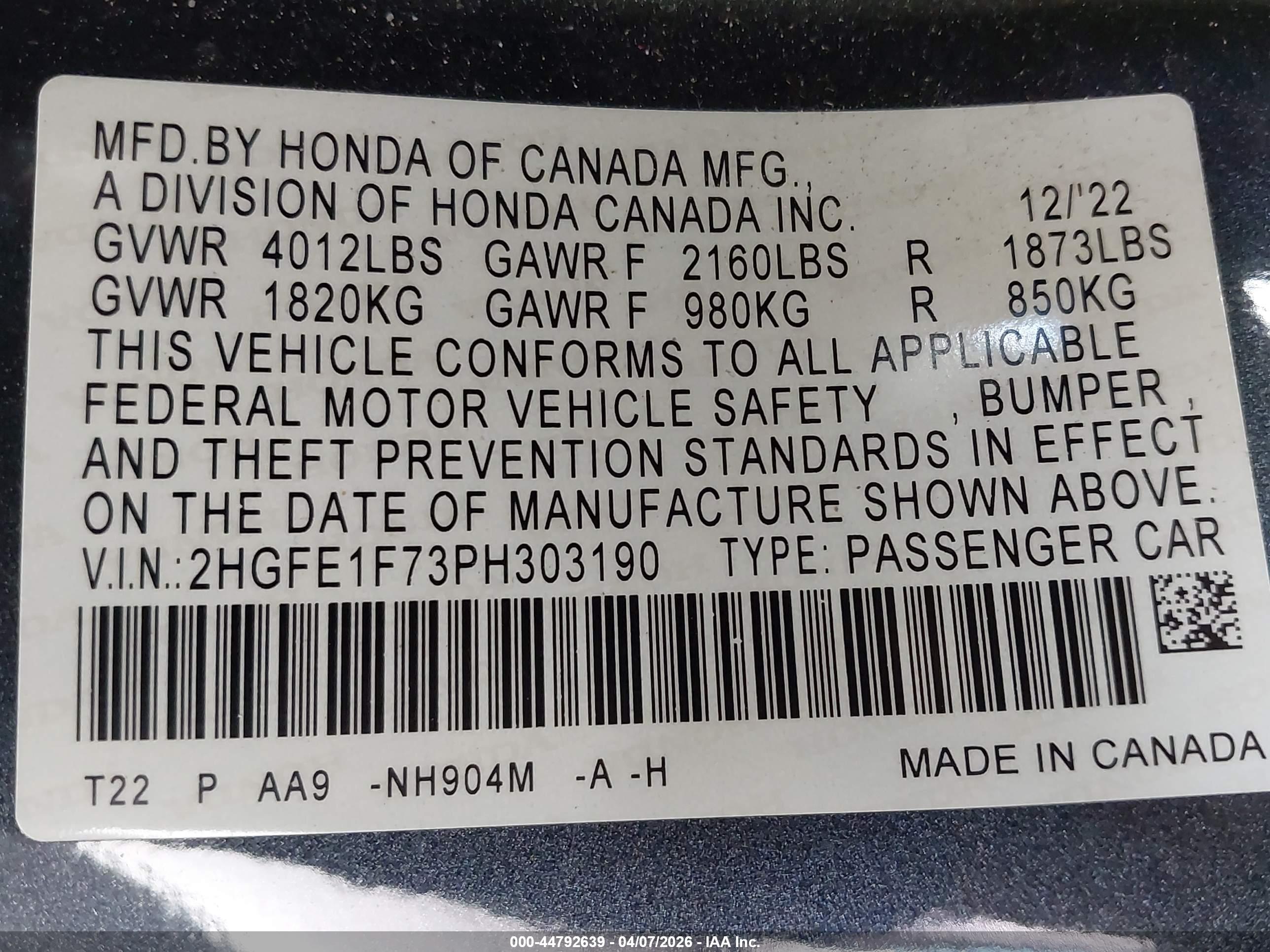 HONDA CIVIC image 9