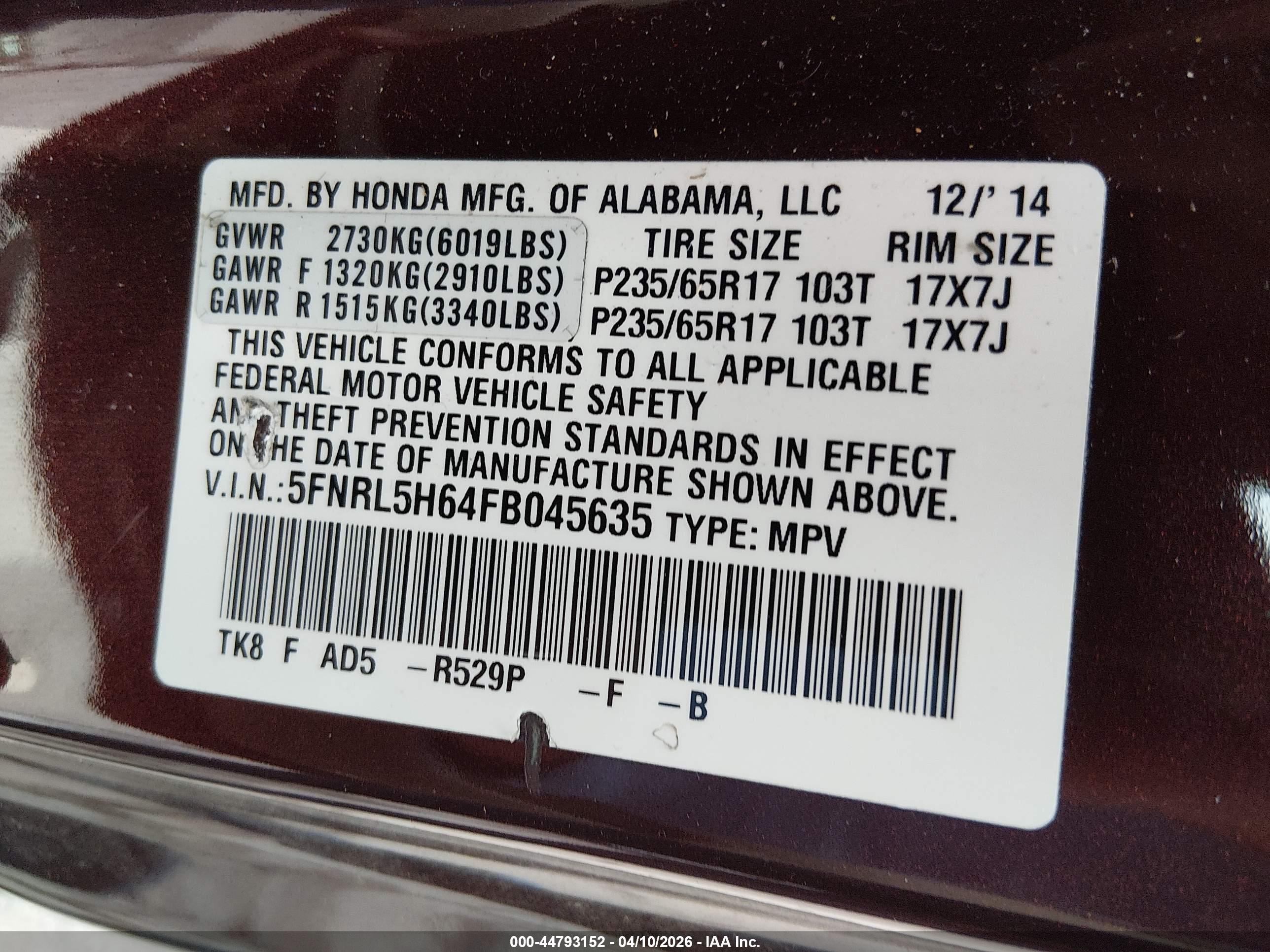 HONDA ODYSSEY image 9