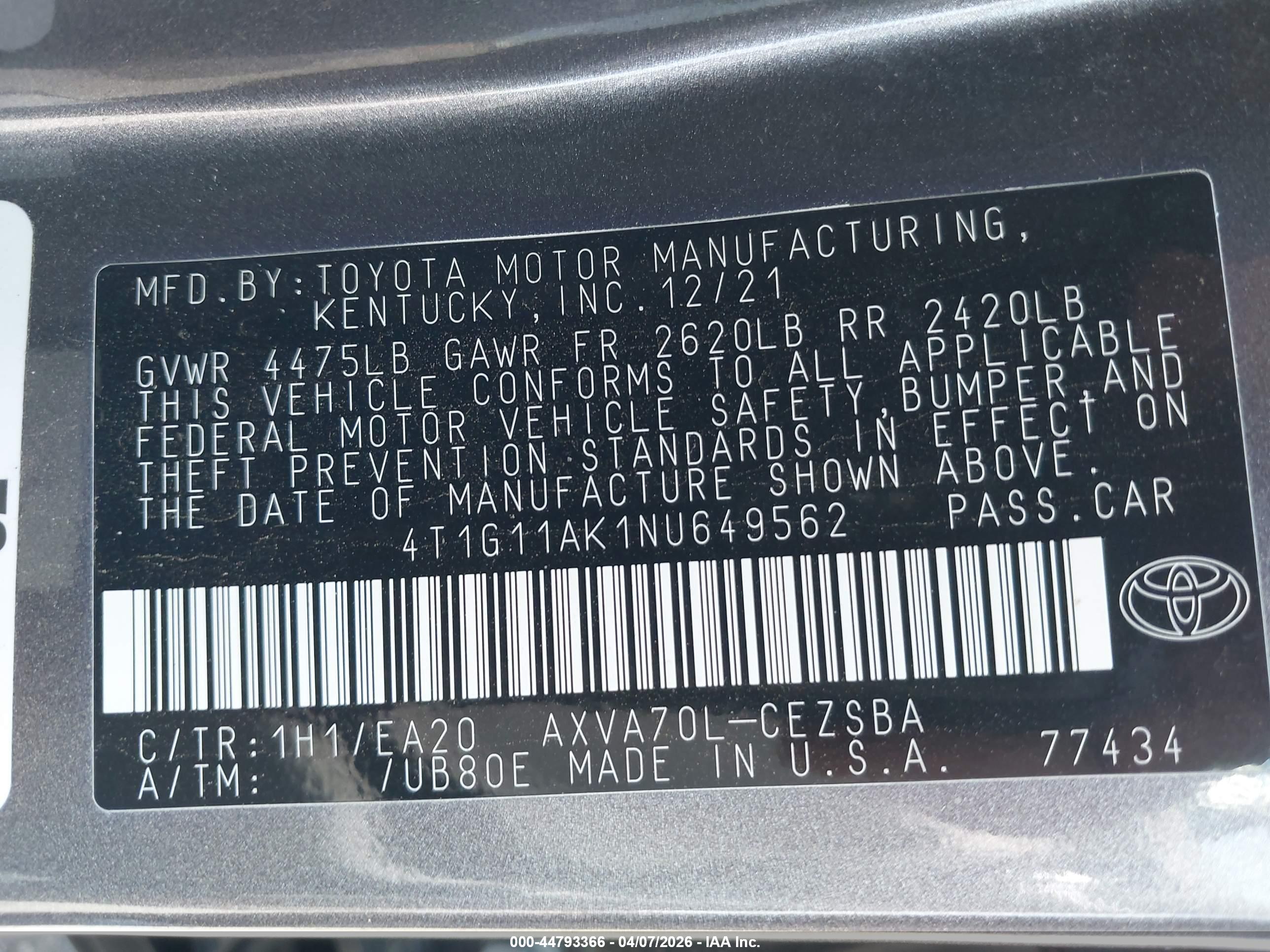 TOYOTA CAMRY image 9