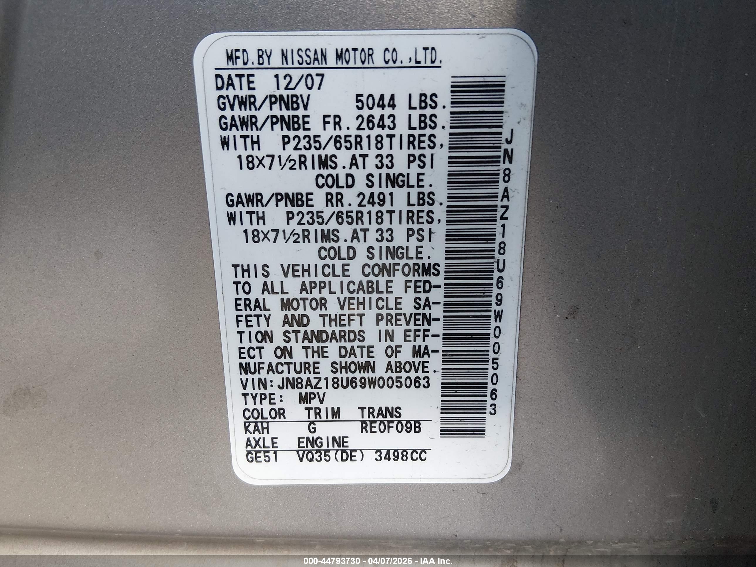 NISSAN MURANO image 9