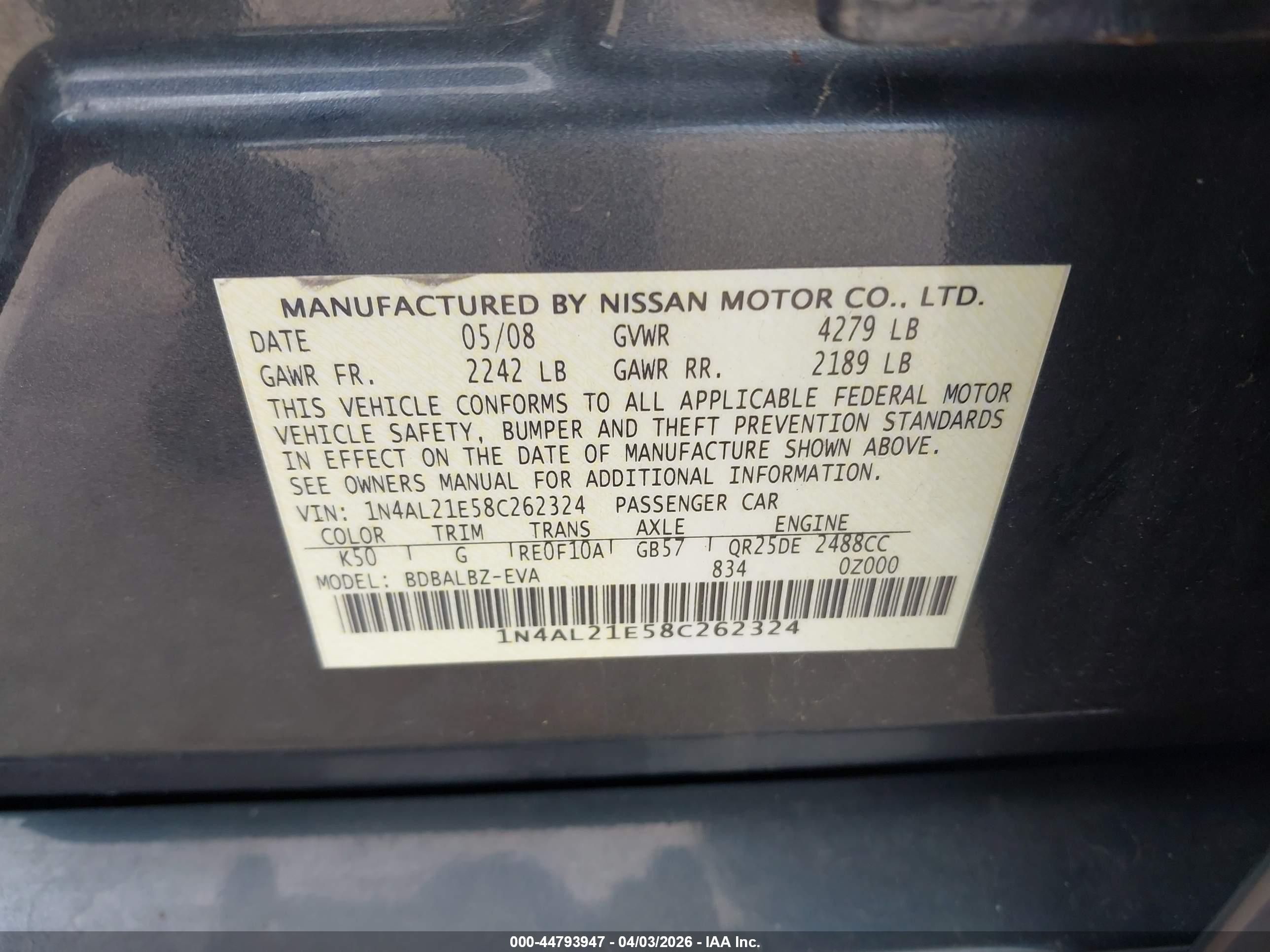 NISSAN ALTIMA image 9