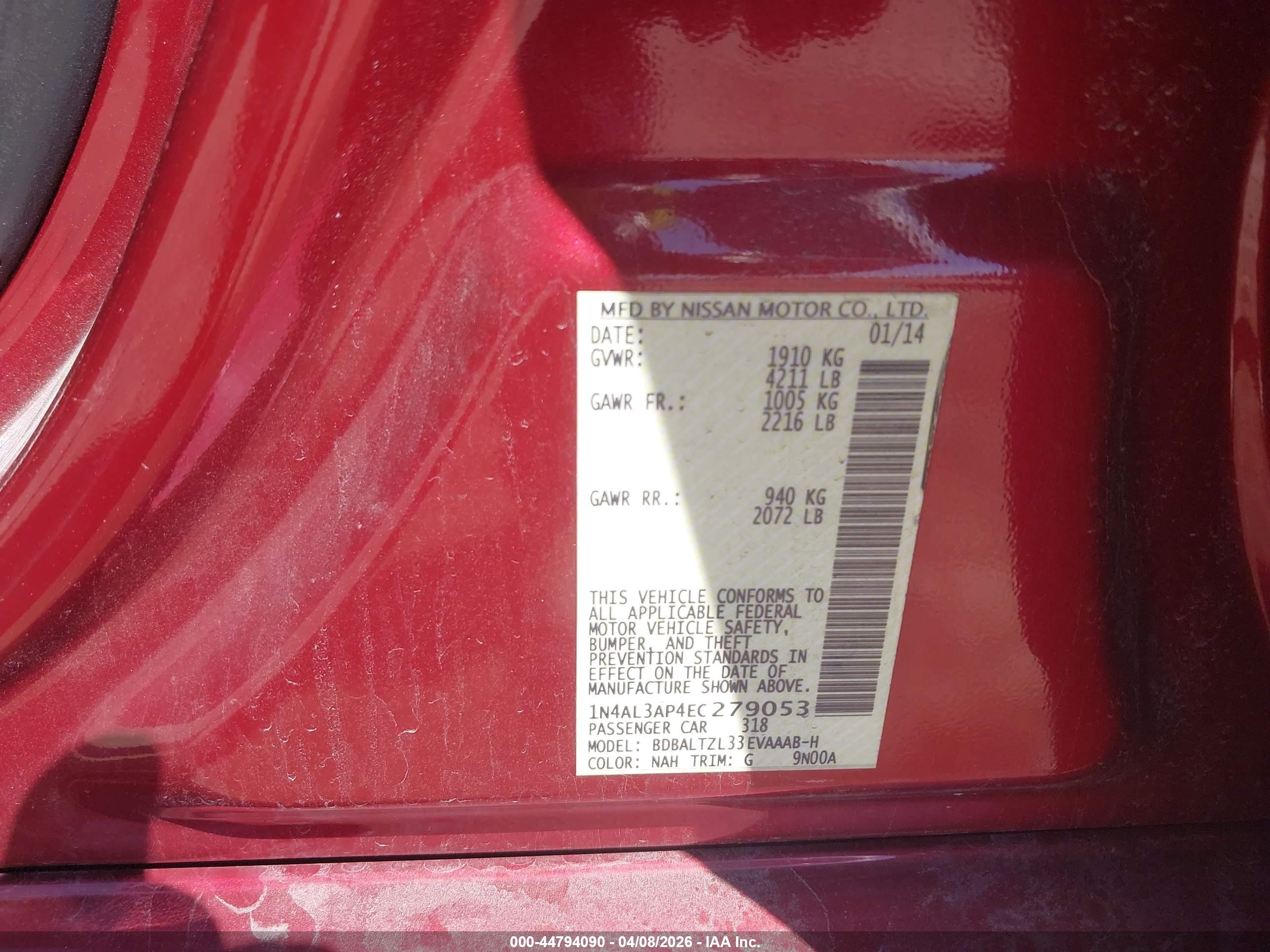 NISSAN ALTIMA image 9