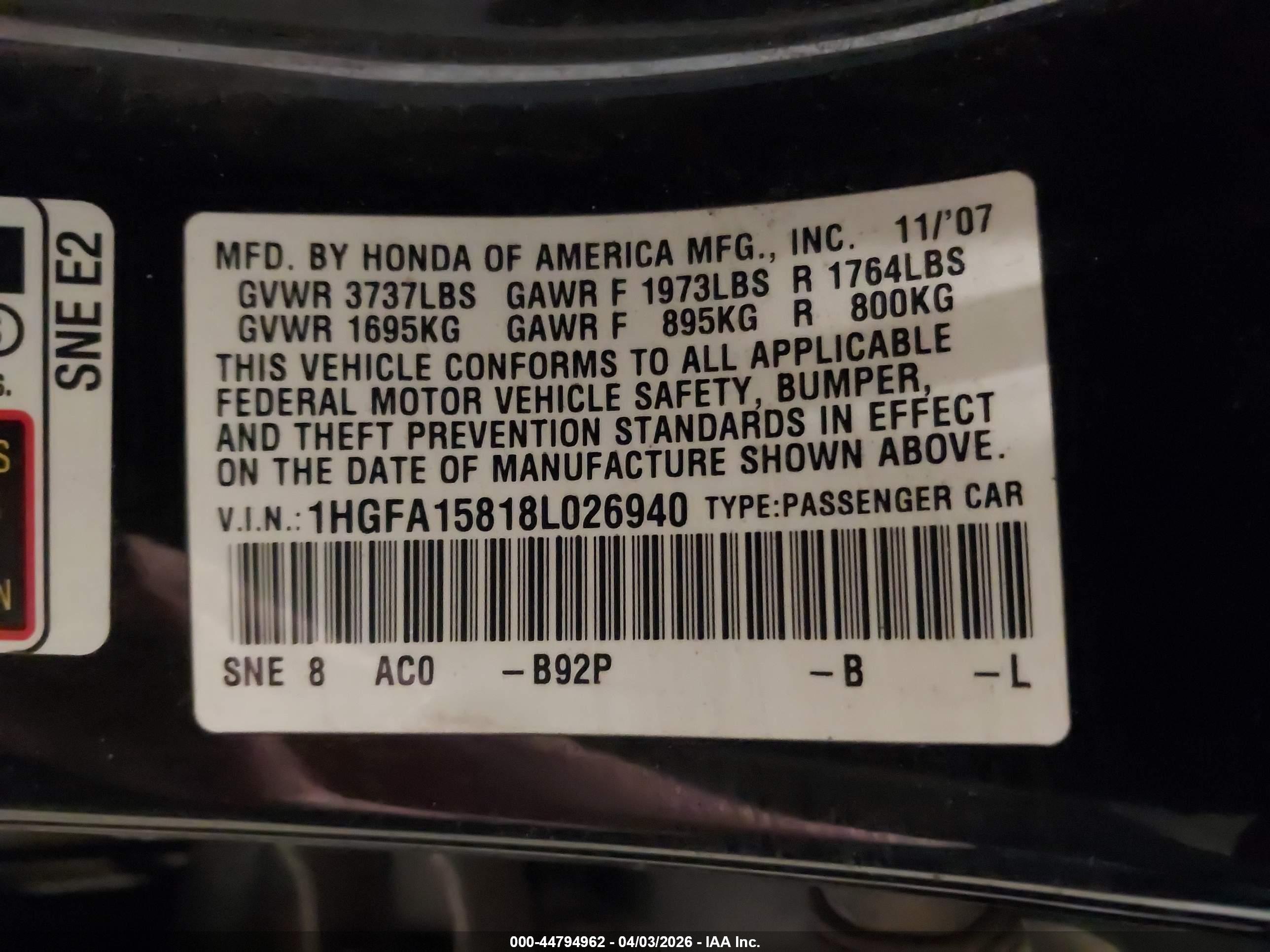 HONDA CIVIC image 9