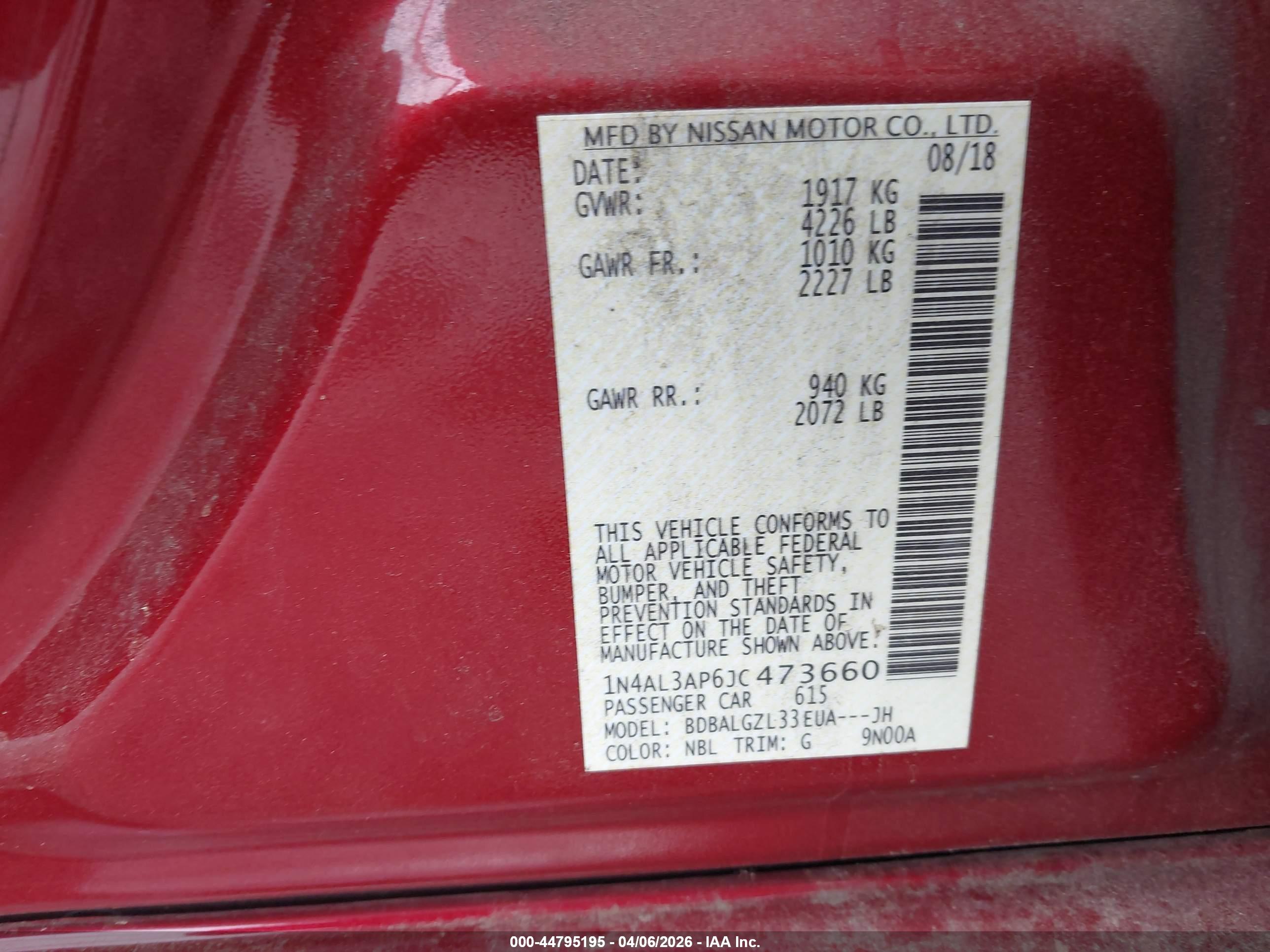 NISSAN ALTIMA image 9