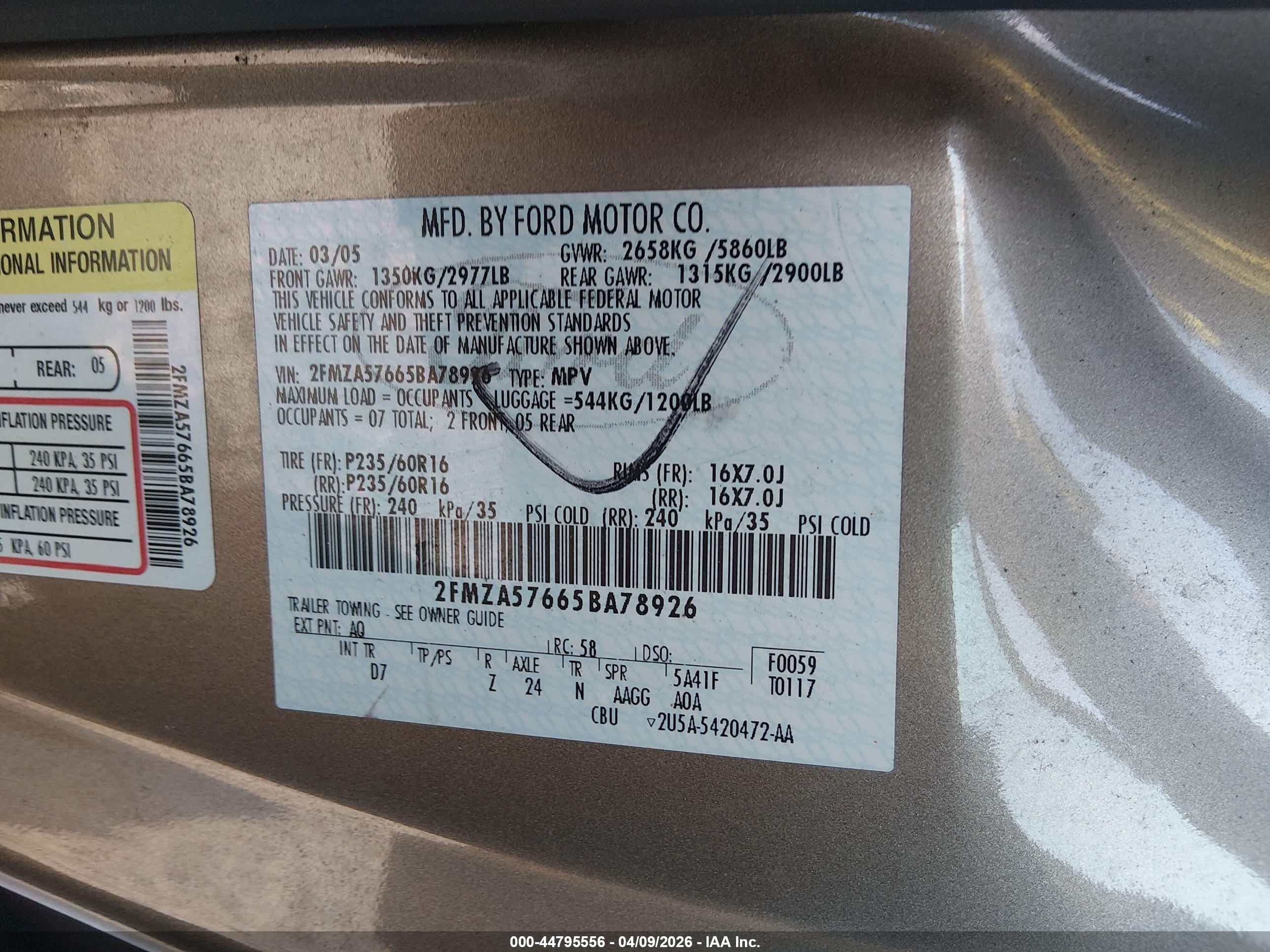 FORD FREESTAR image 9