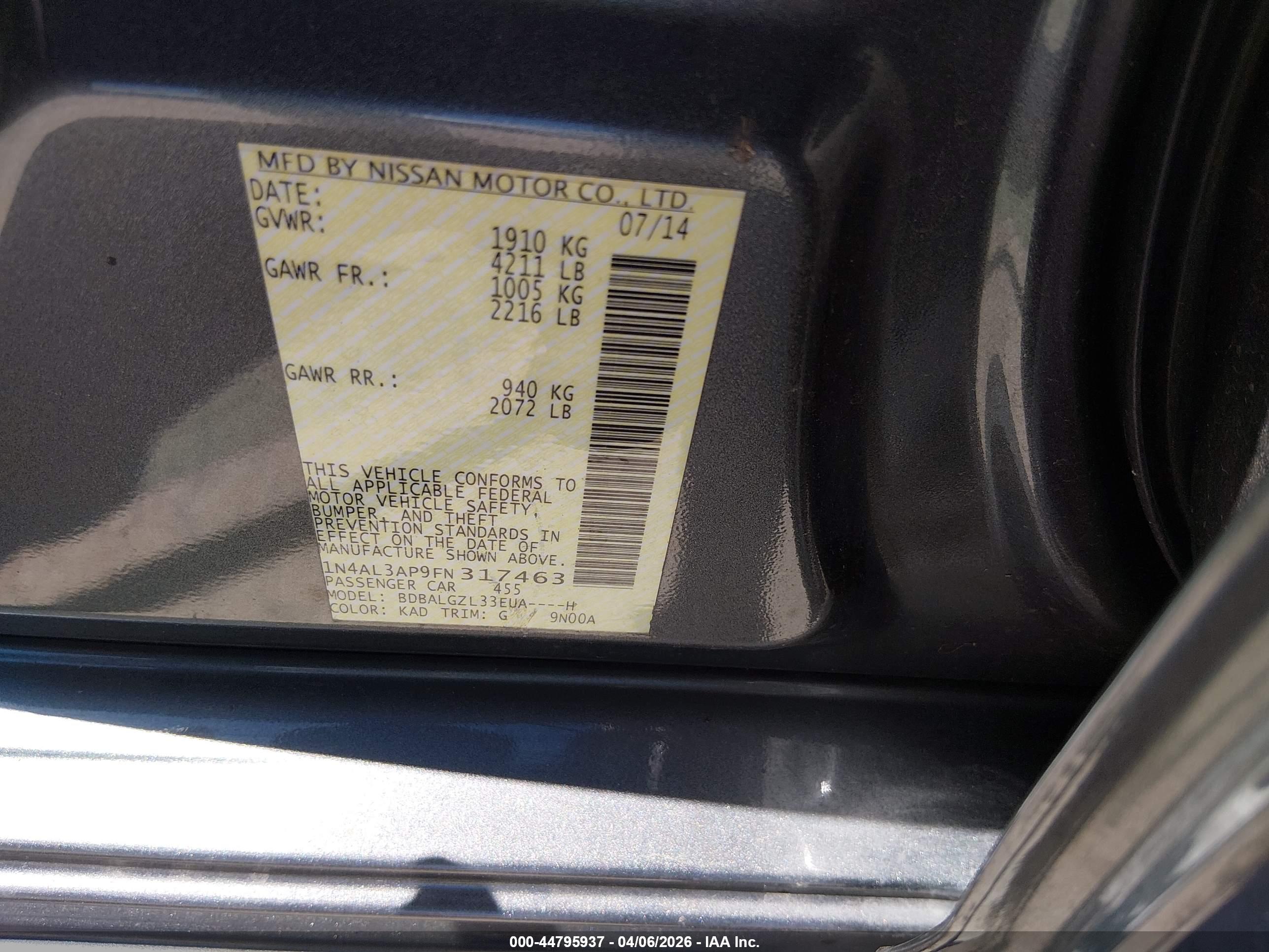 NISSAN ALTIMA image 9