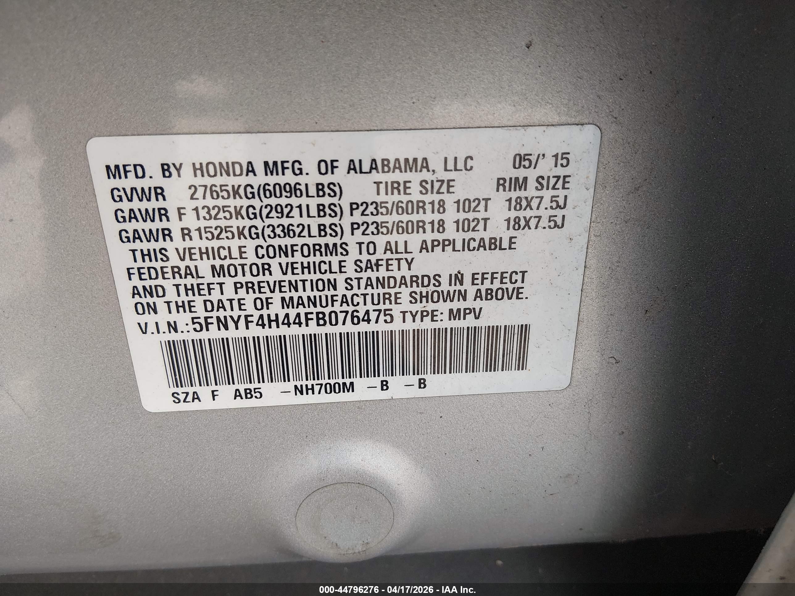 HONDA PILOT image 9