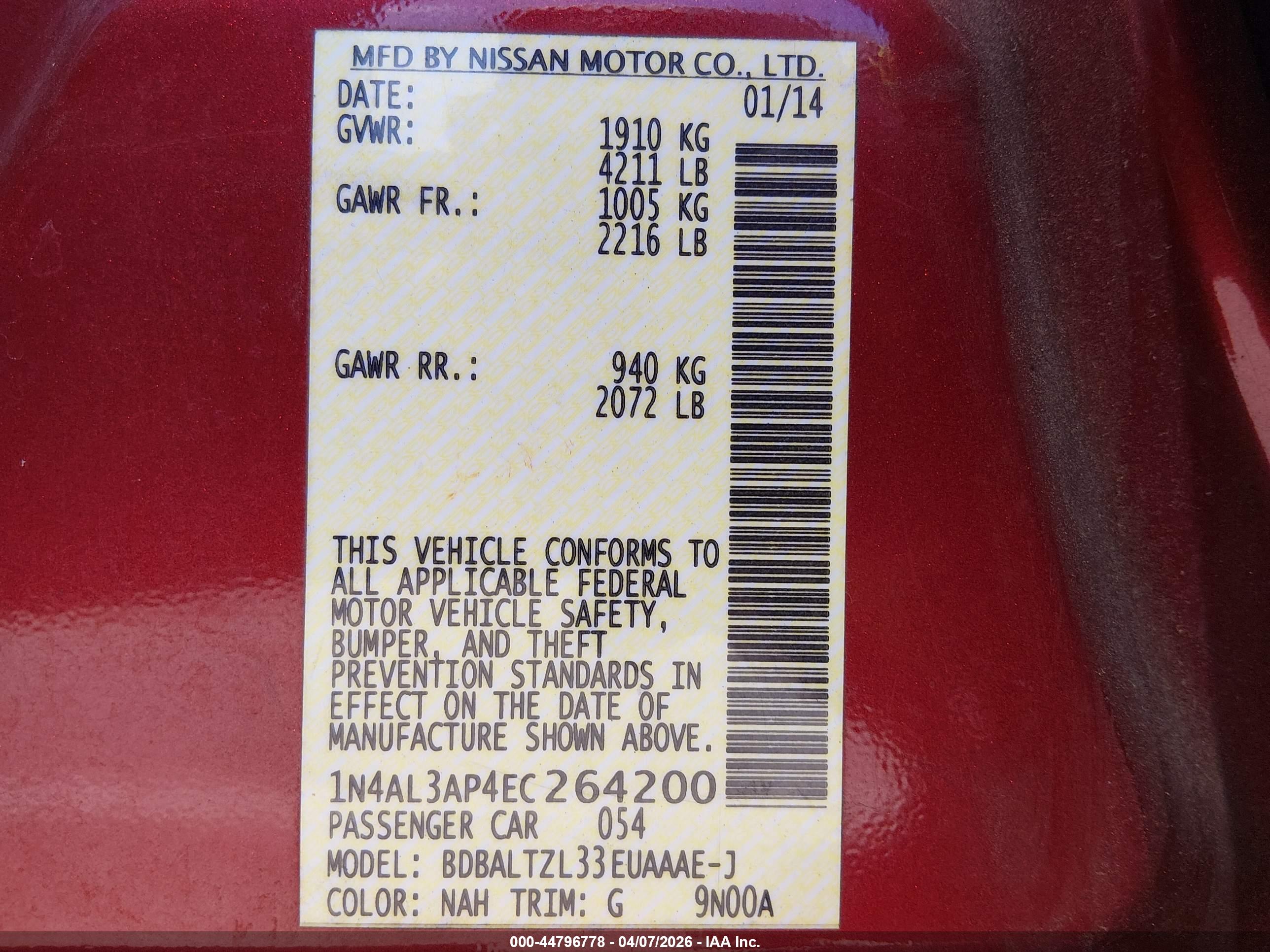 NISSAN ALTIMA image 9