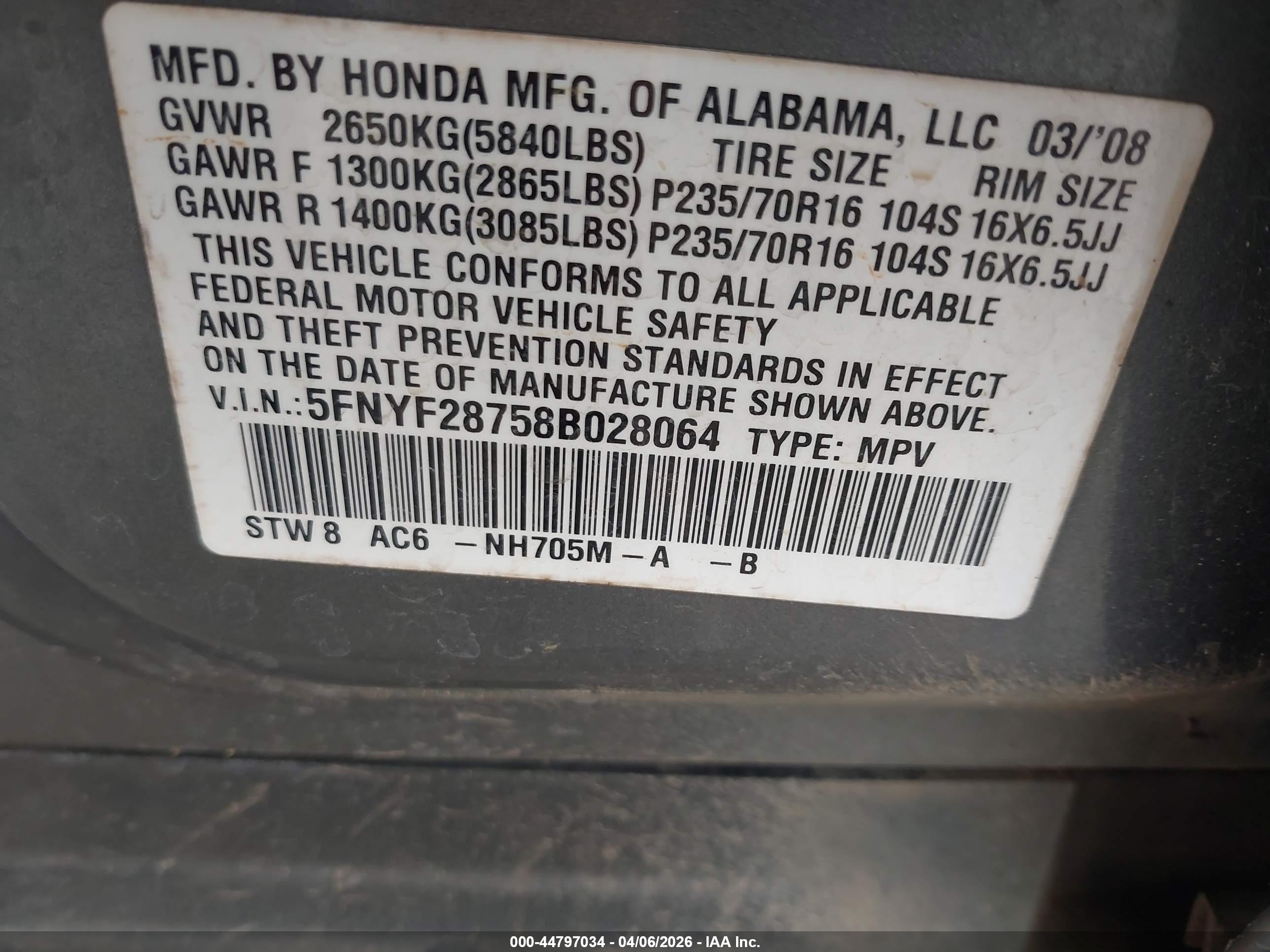 HONDA PILOT image 9