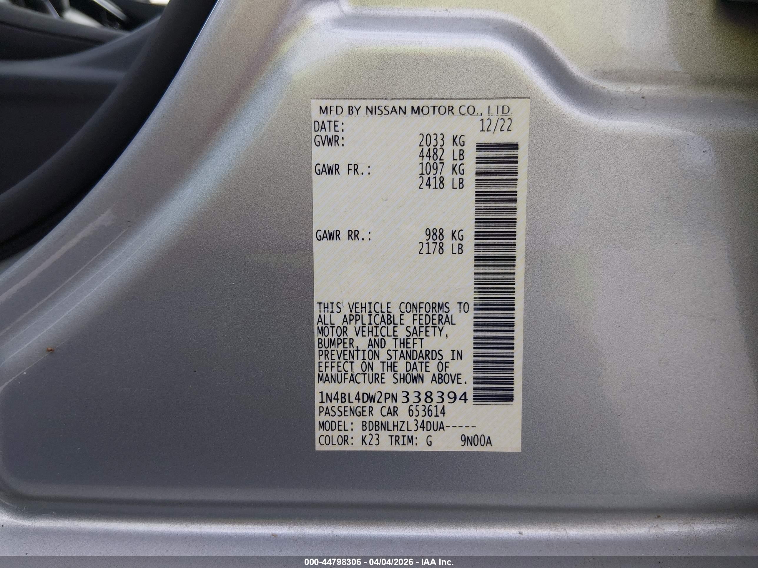 NISSAN ALTIMA image 9