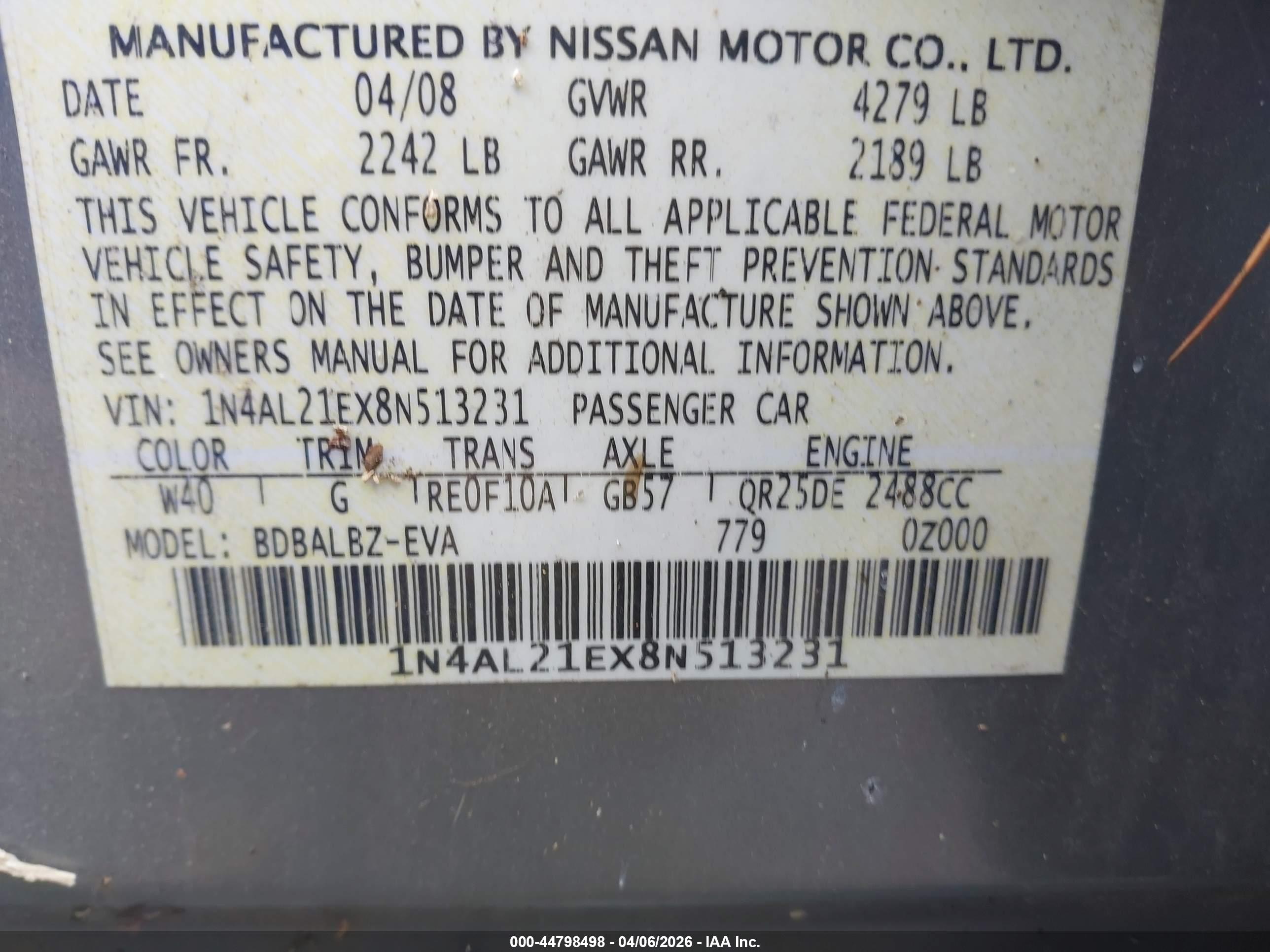 NISSAN ALTIMA image 9