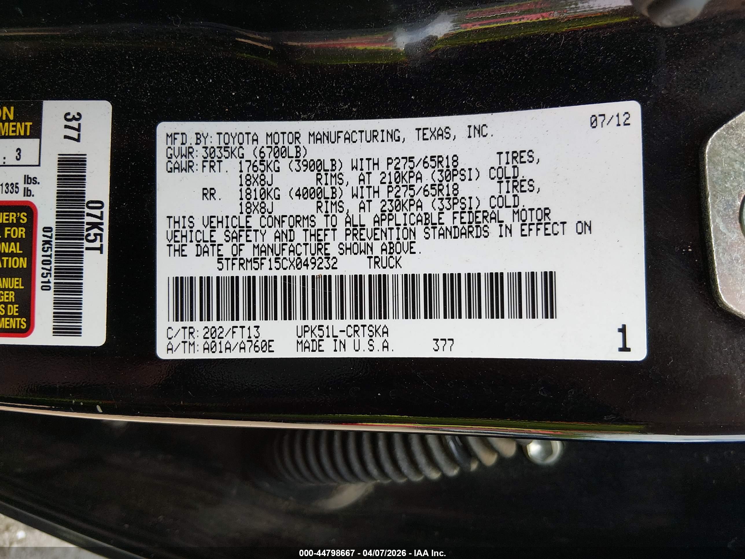 TOYOTA TUNDRA image 9
