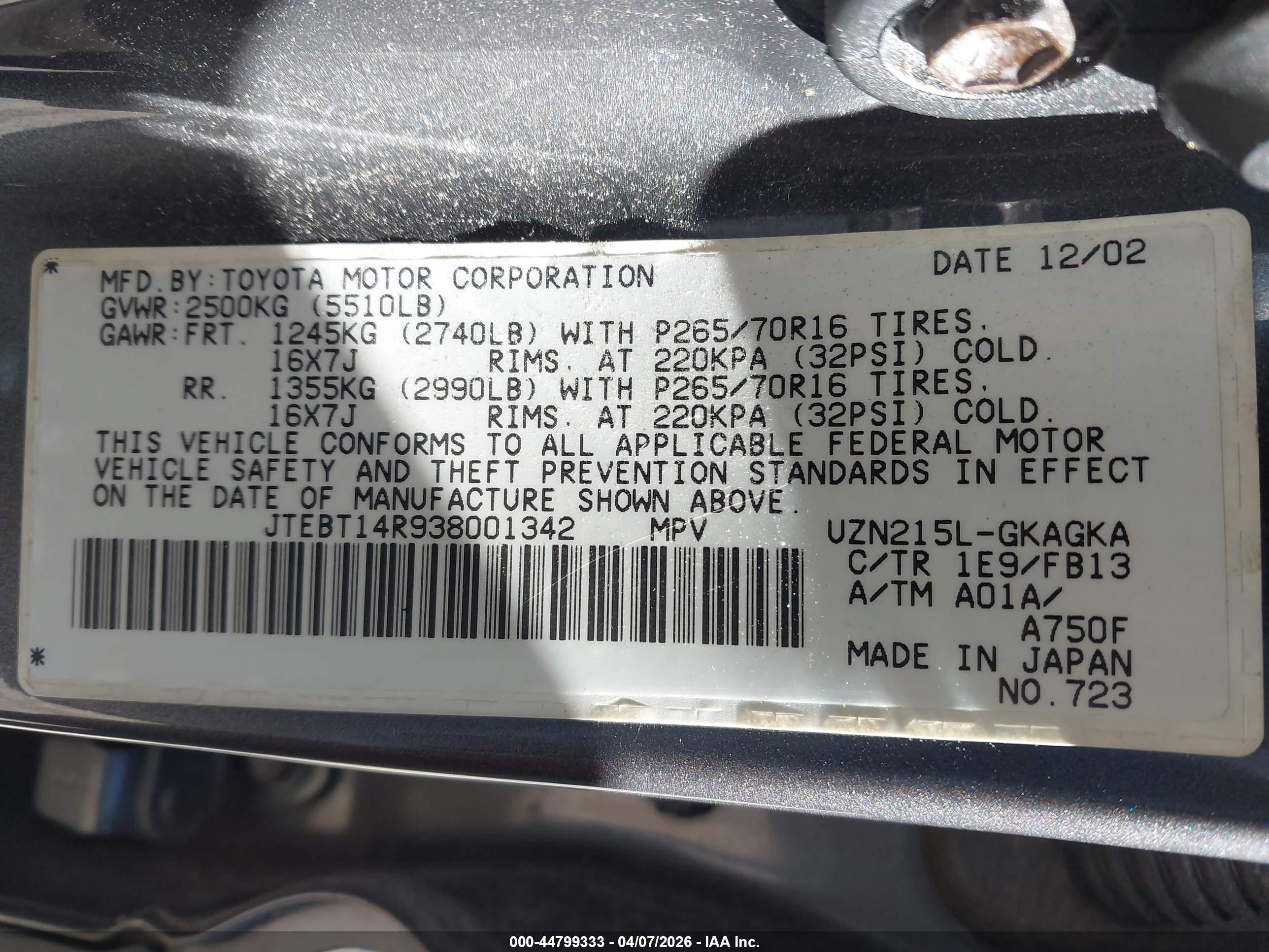 TOYOTA 4RUNNER image 9
