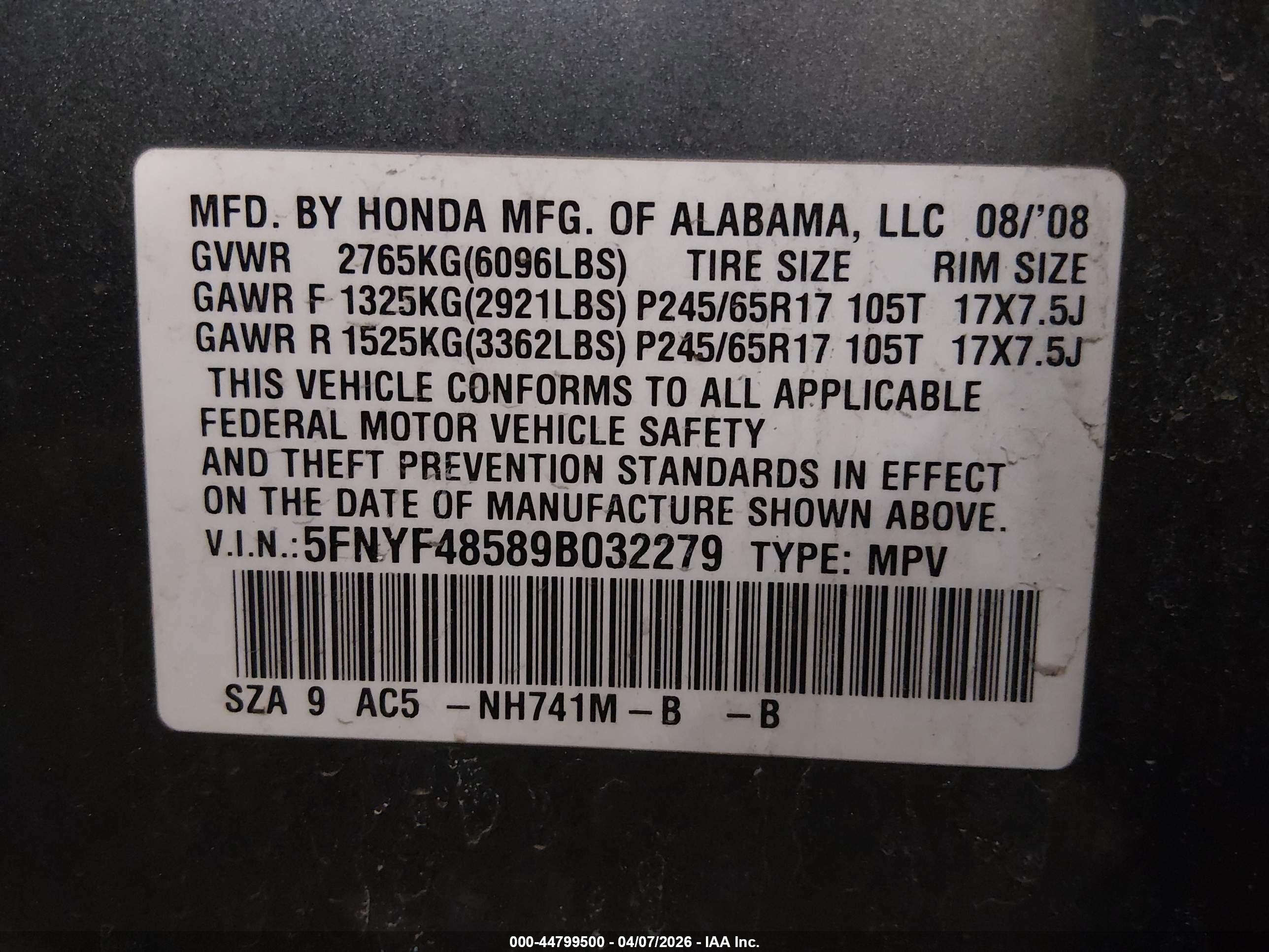 HONDA PILOT image 9