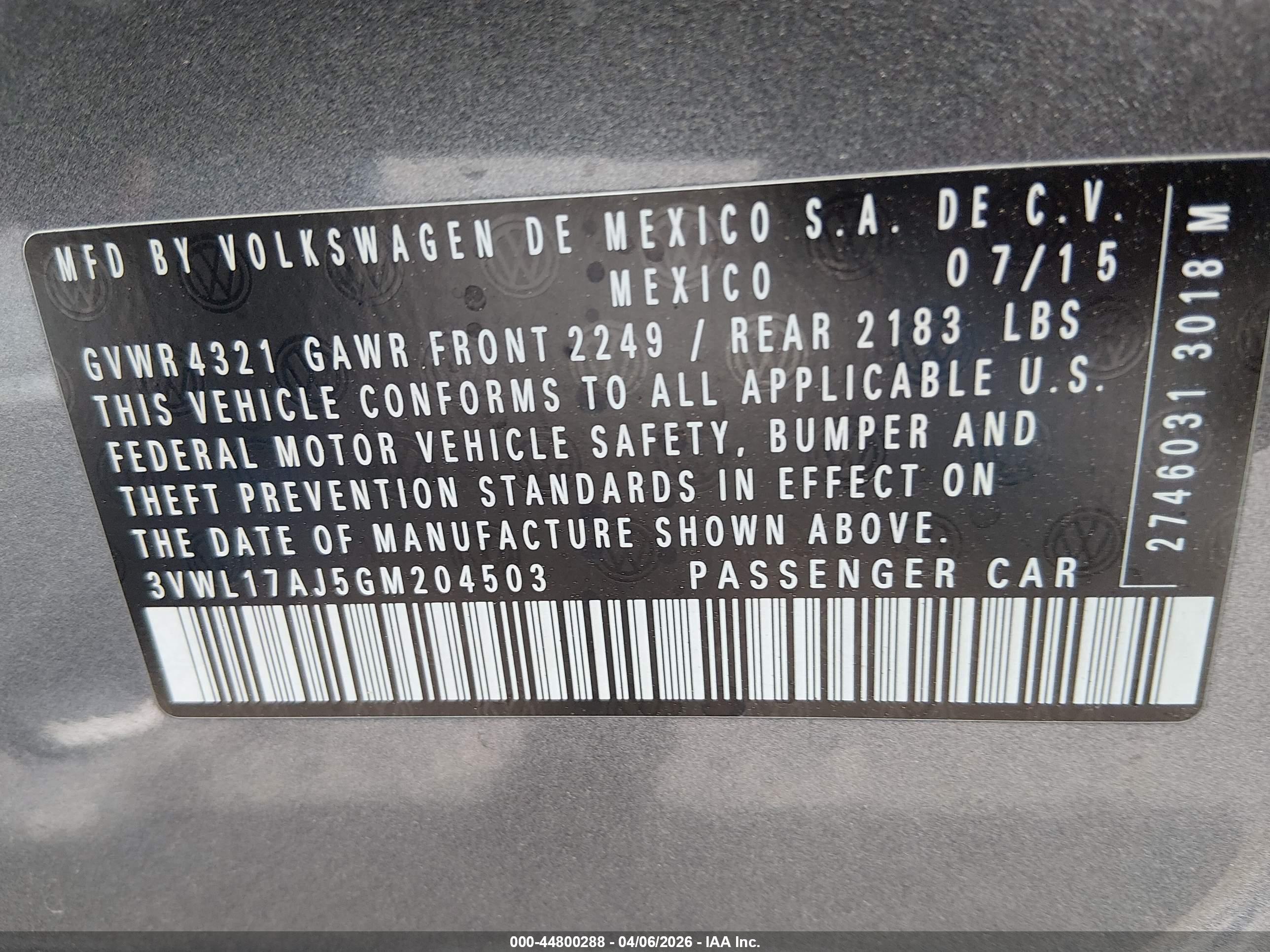 VOLKSWAGEN JETTA image 9