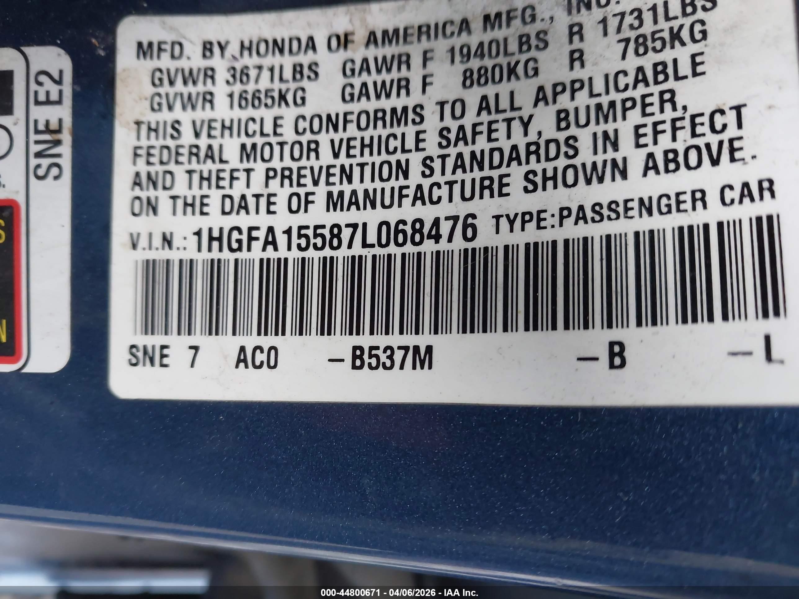 HONDA CIVIC image 9