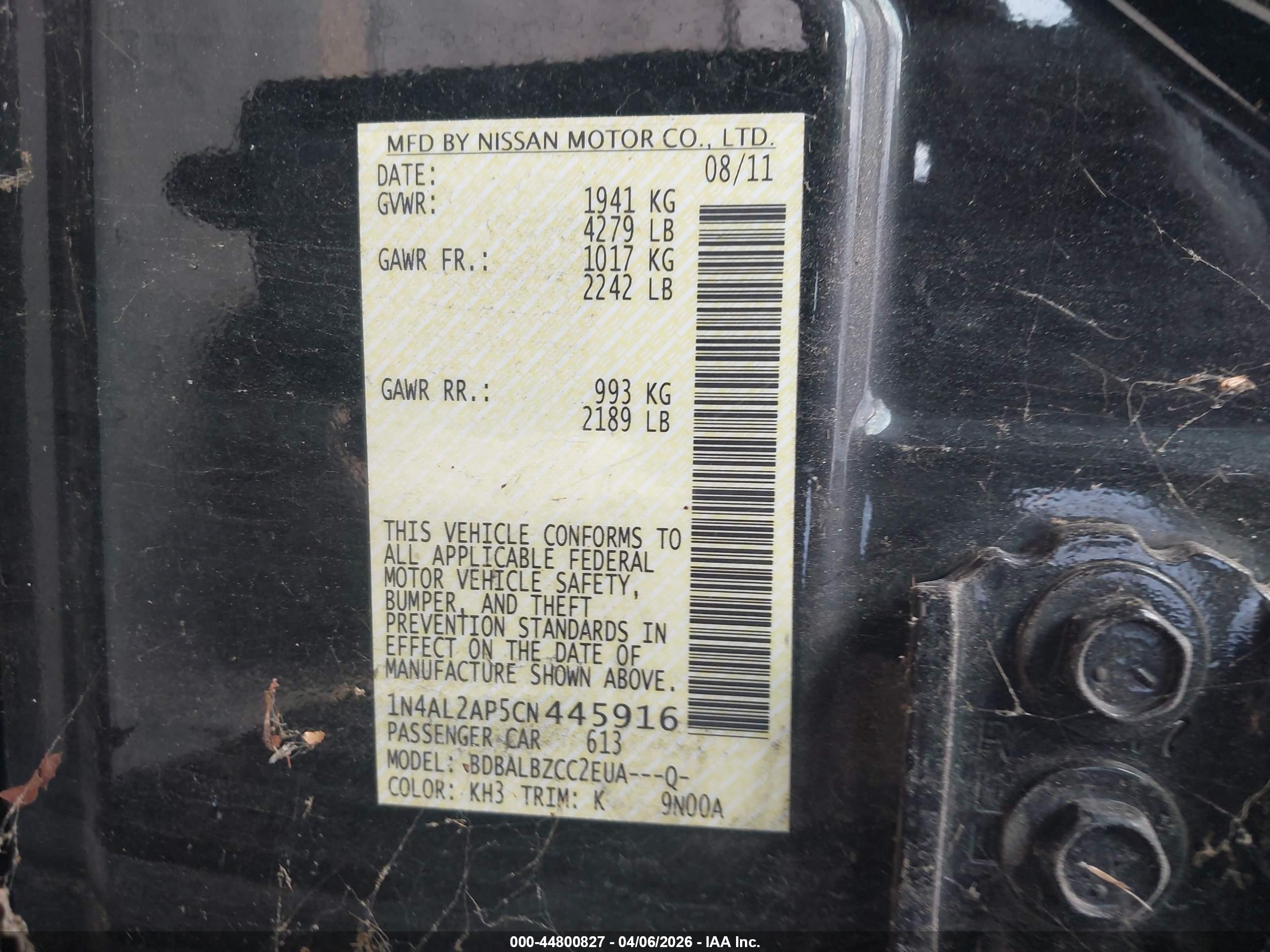 NISSAN ALTIMA image 9