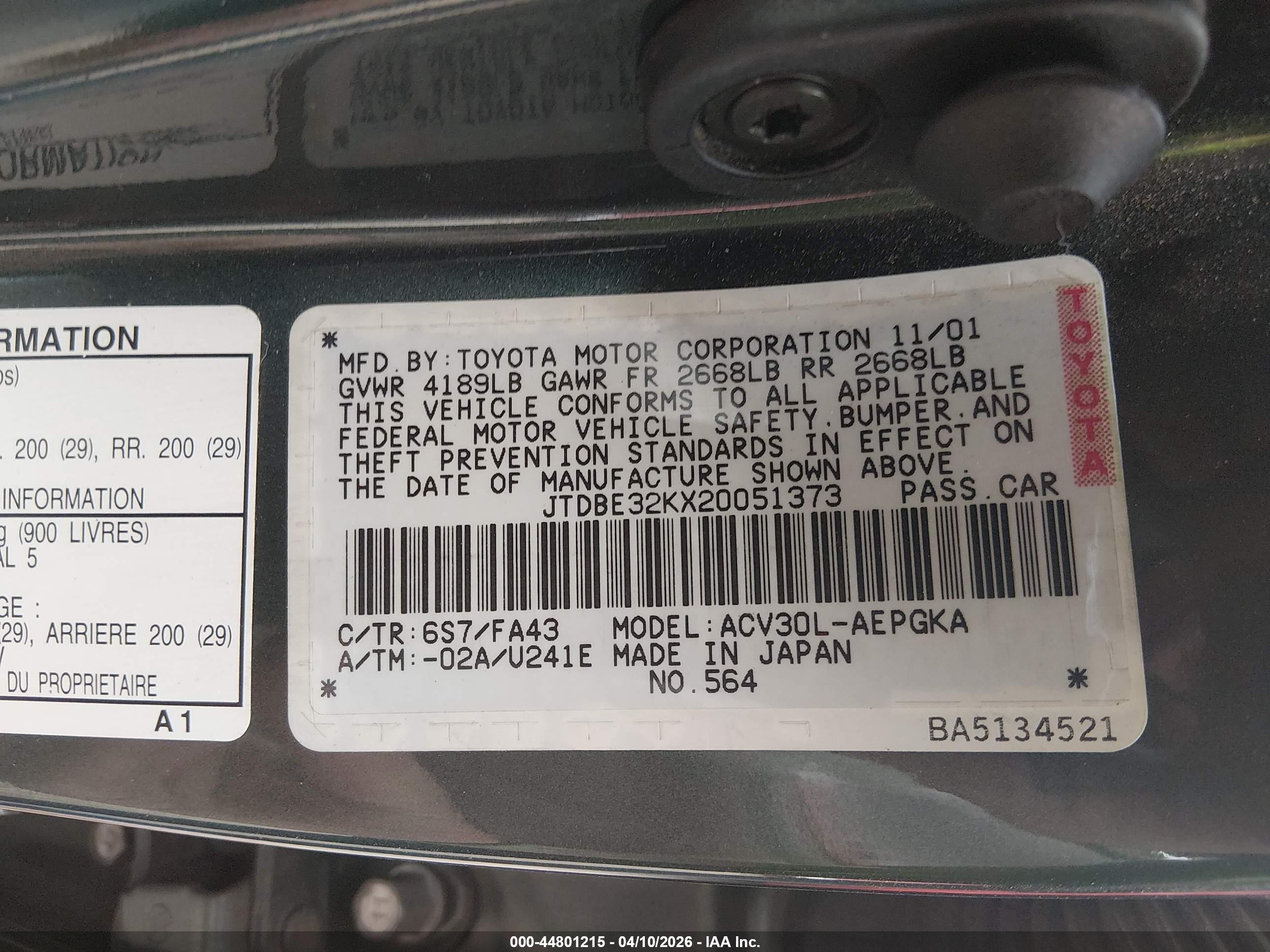 TOYOTA CAMRY image 9