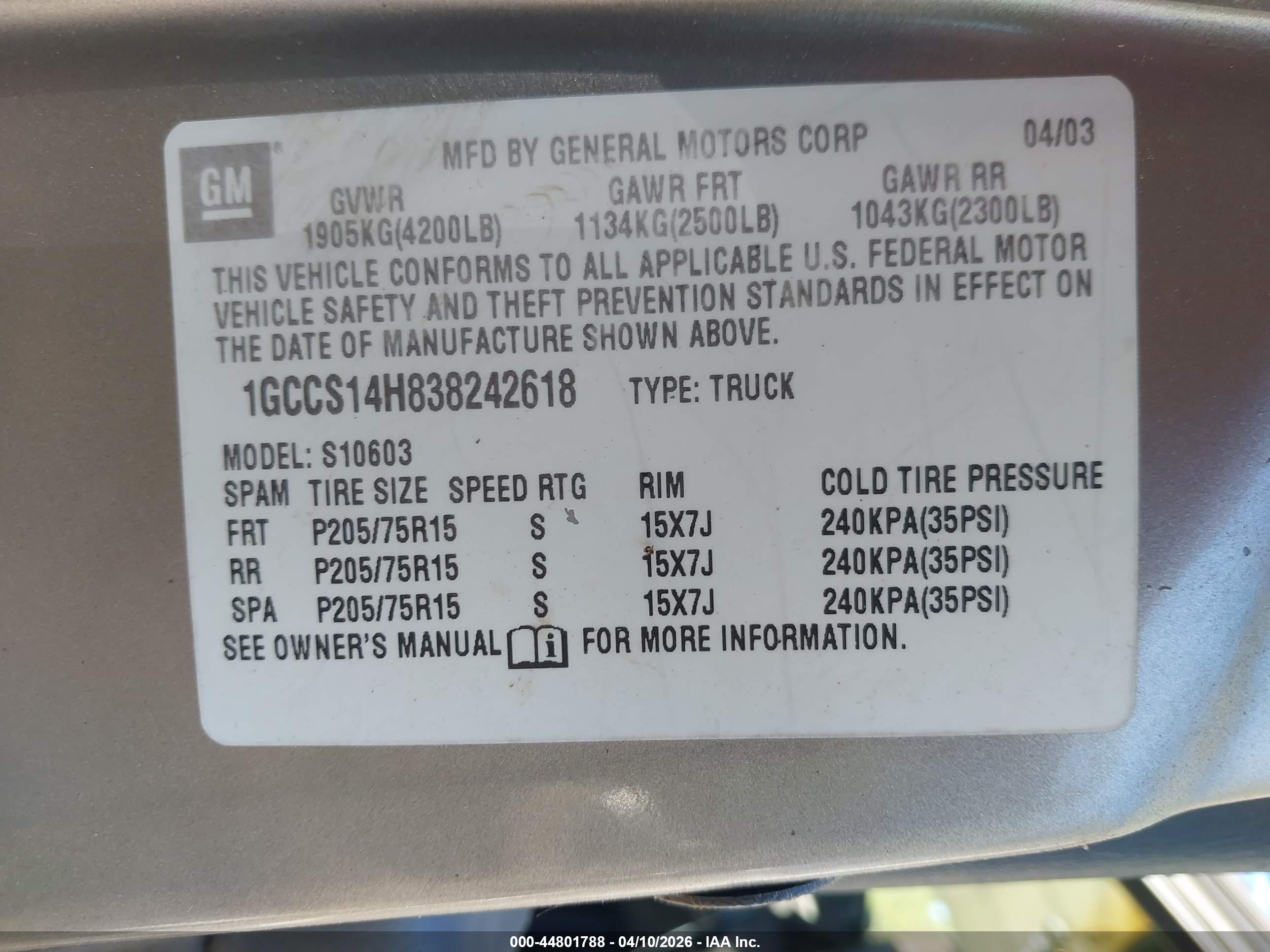 CHEVROLET S-10 image 9