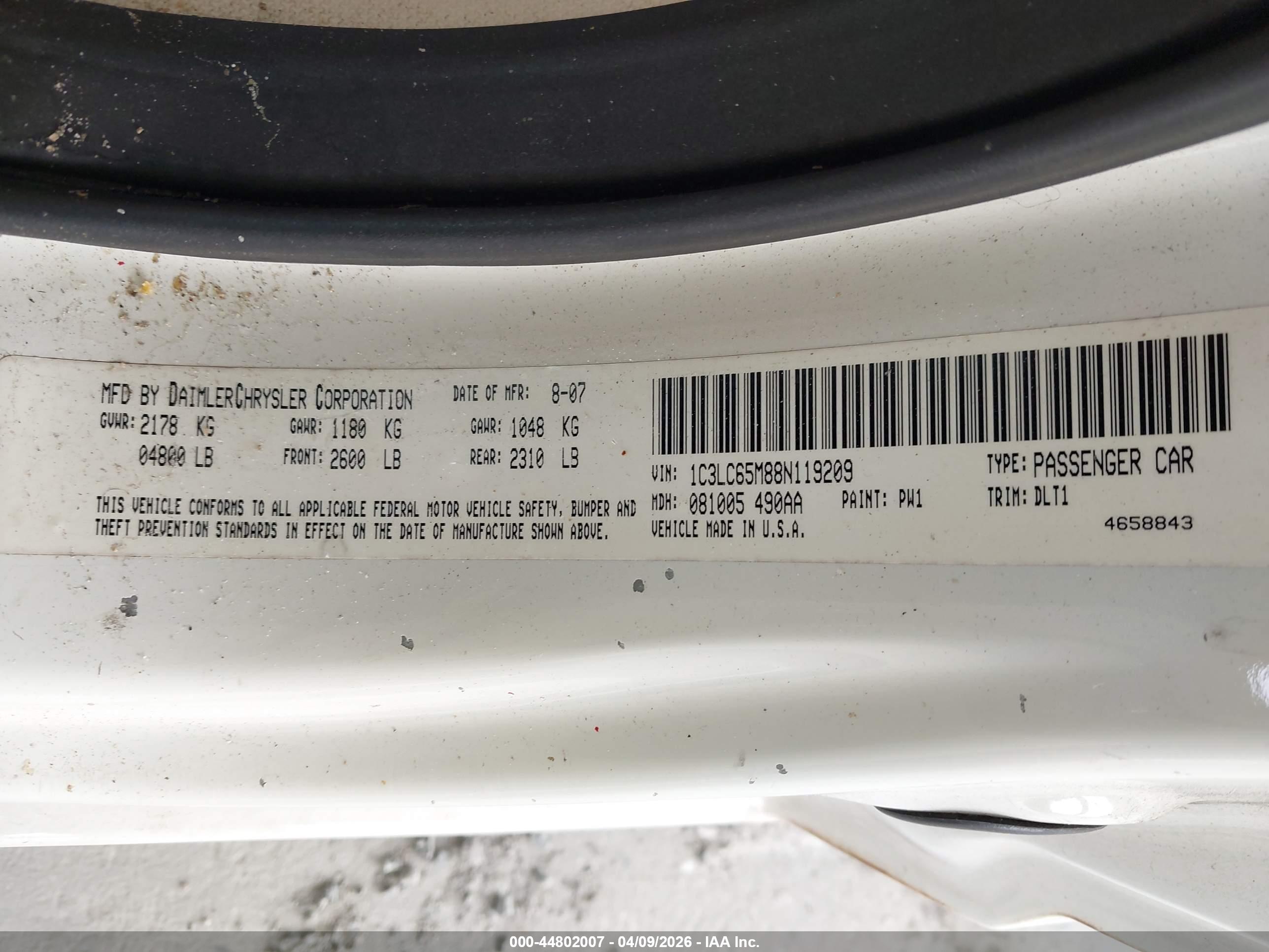 CHRYSLER SEBRING image 9