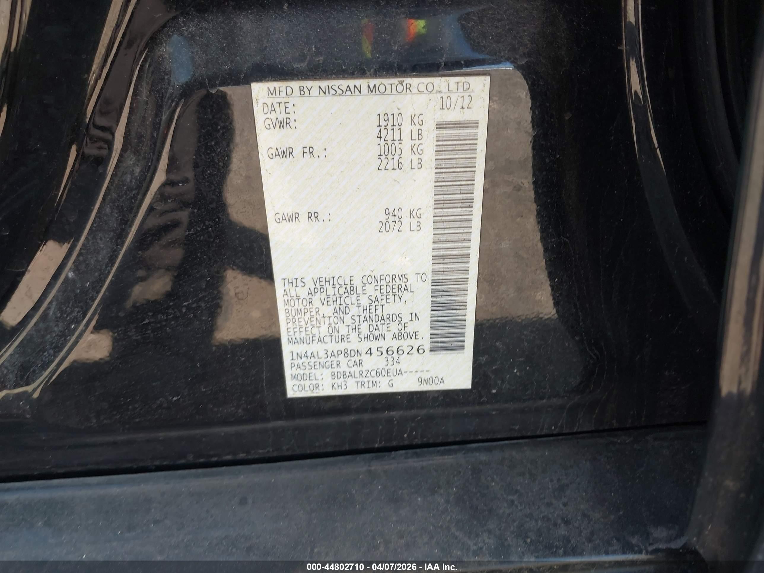 NISSAN ALTIMA image 9