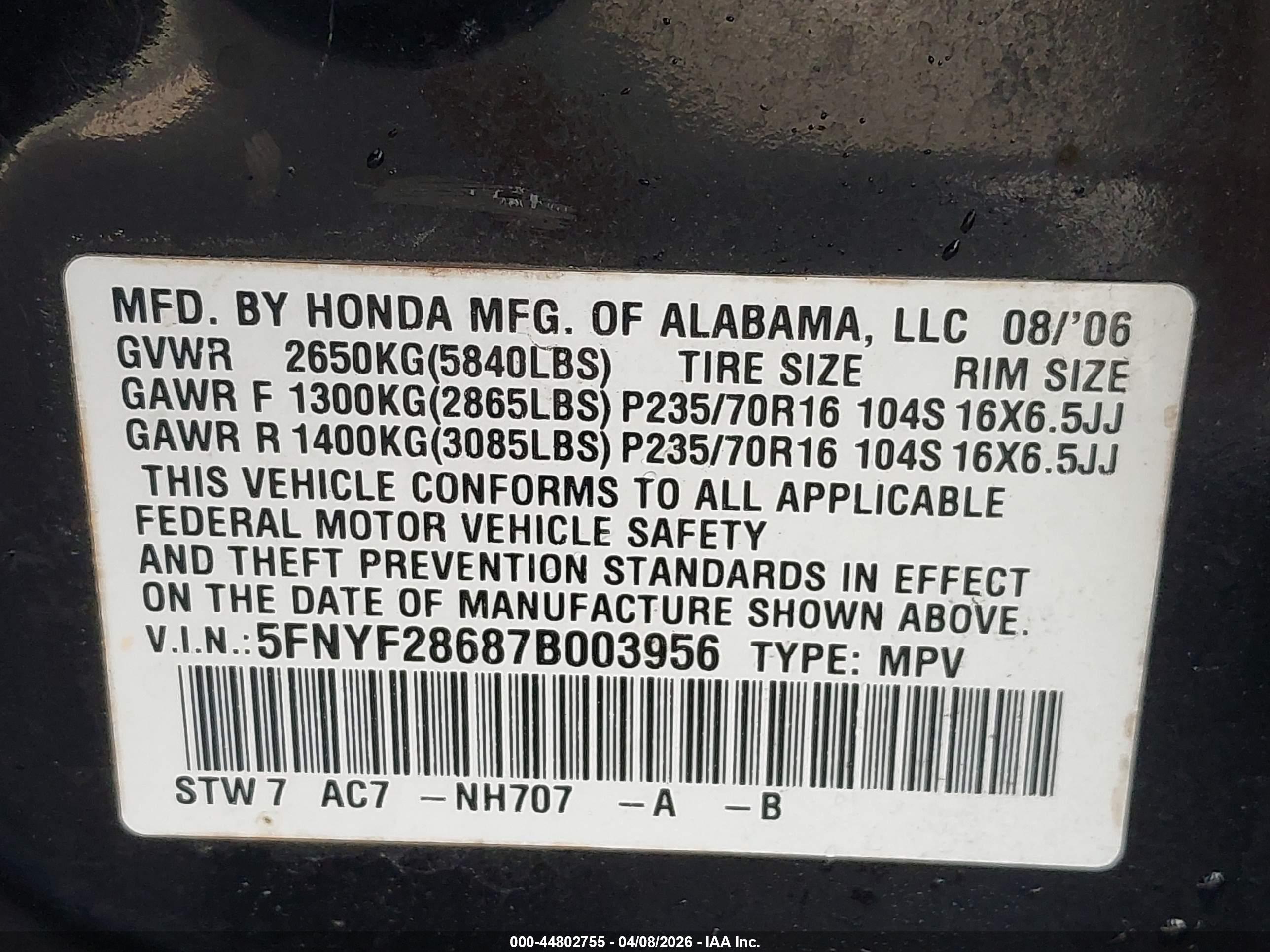 HONDA PILOT image 9