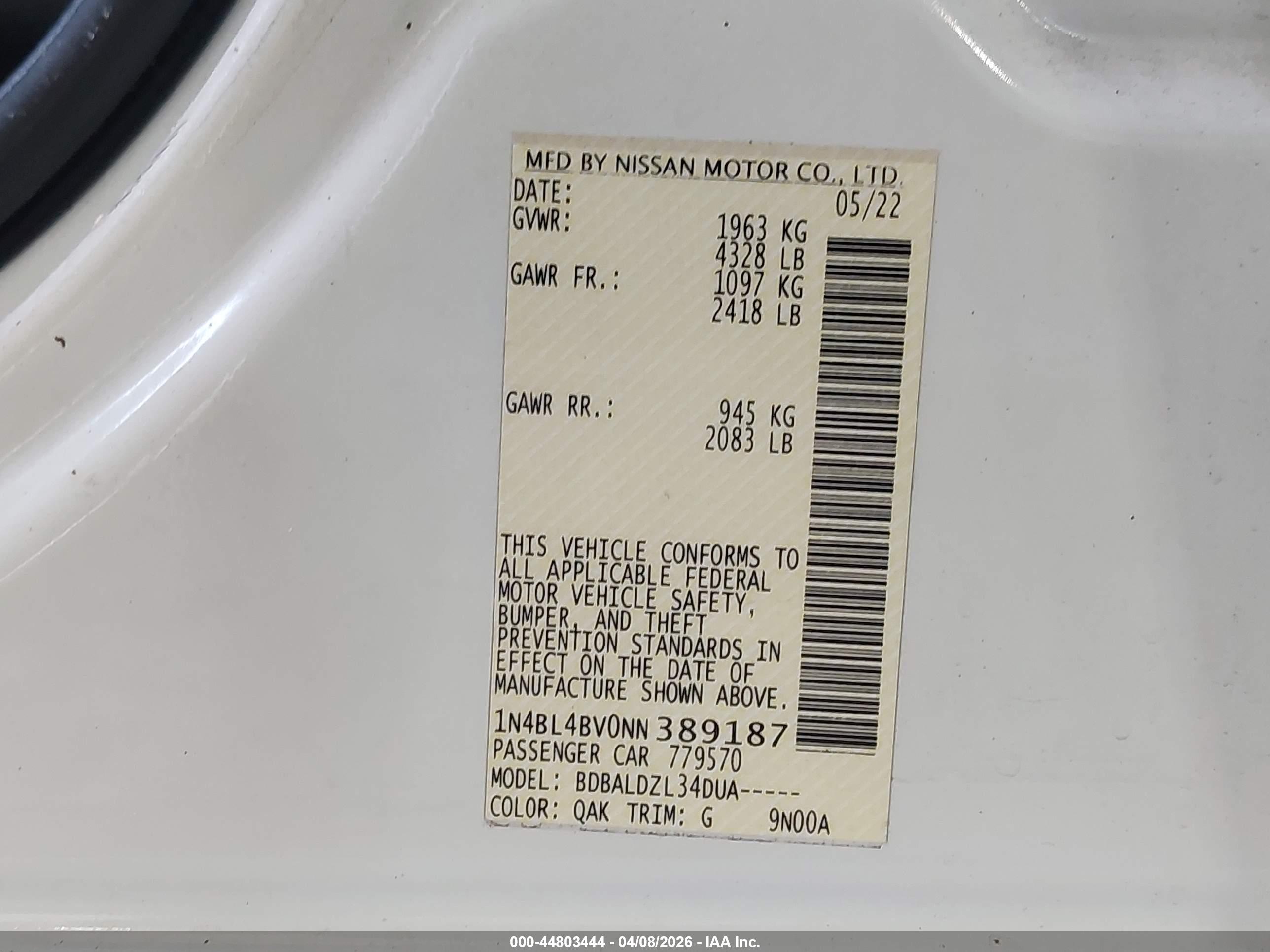 NISSAN ALTIMA image 9